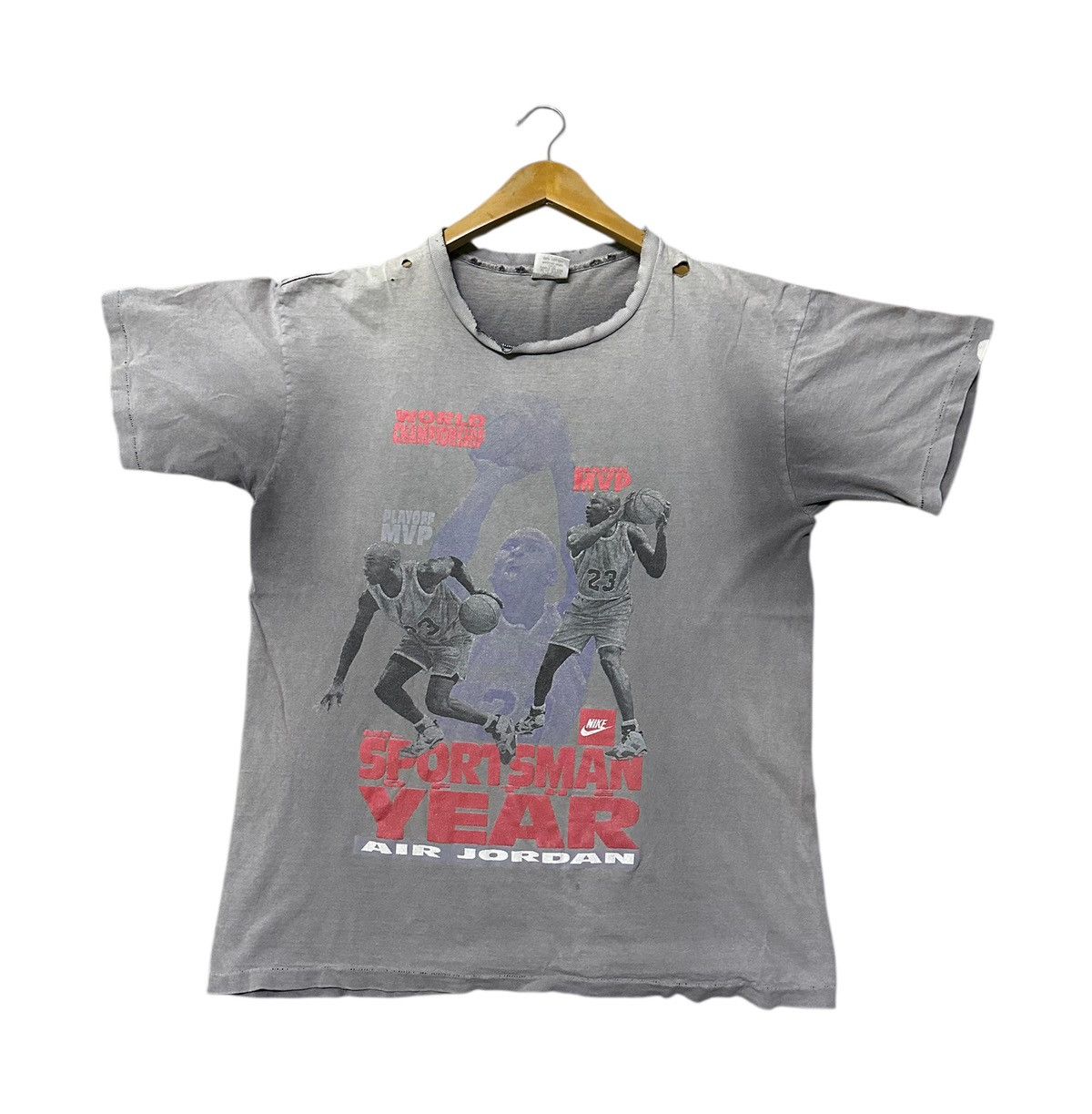 Nike Faded Vintage 1990s Nike Air Jordan “sportman of the year” Size US L / EU 52-54 / 3 - 1 Thumbnail