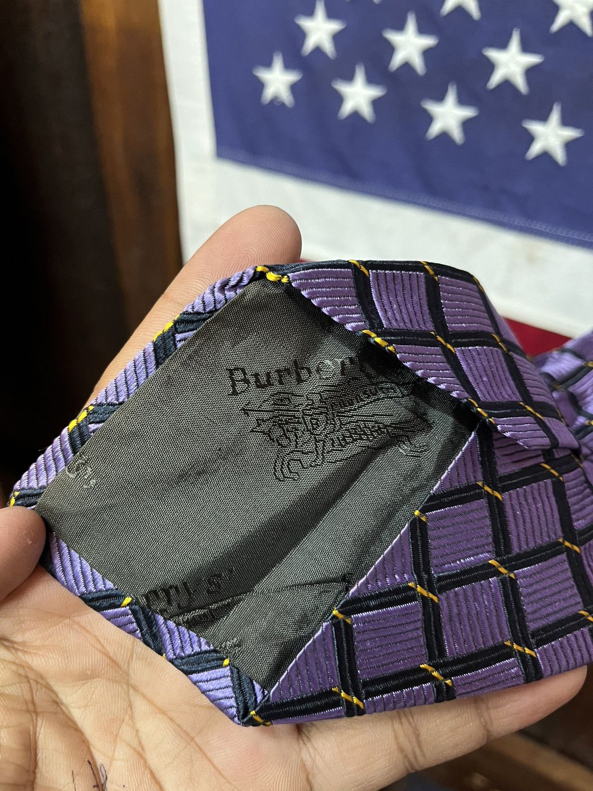 Burberry Burberry London Purple Geometric Tie Size ONE SIZE - 3 Thumbnail