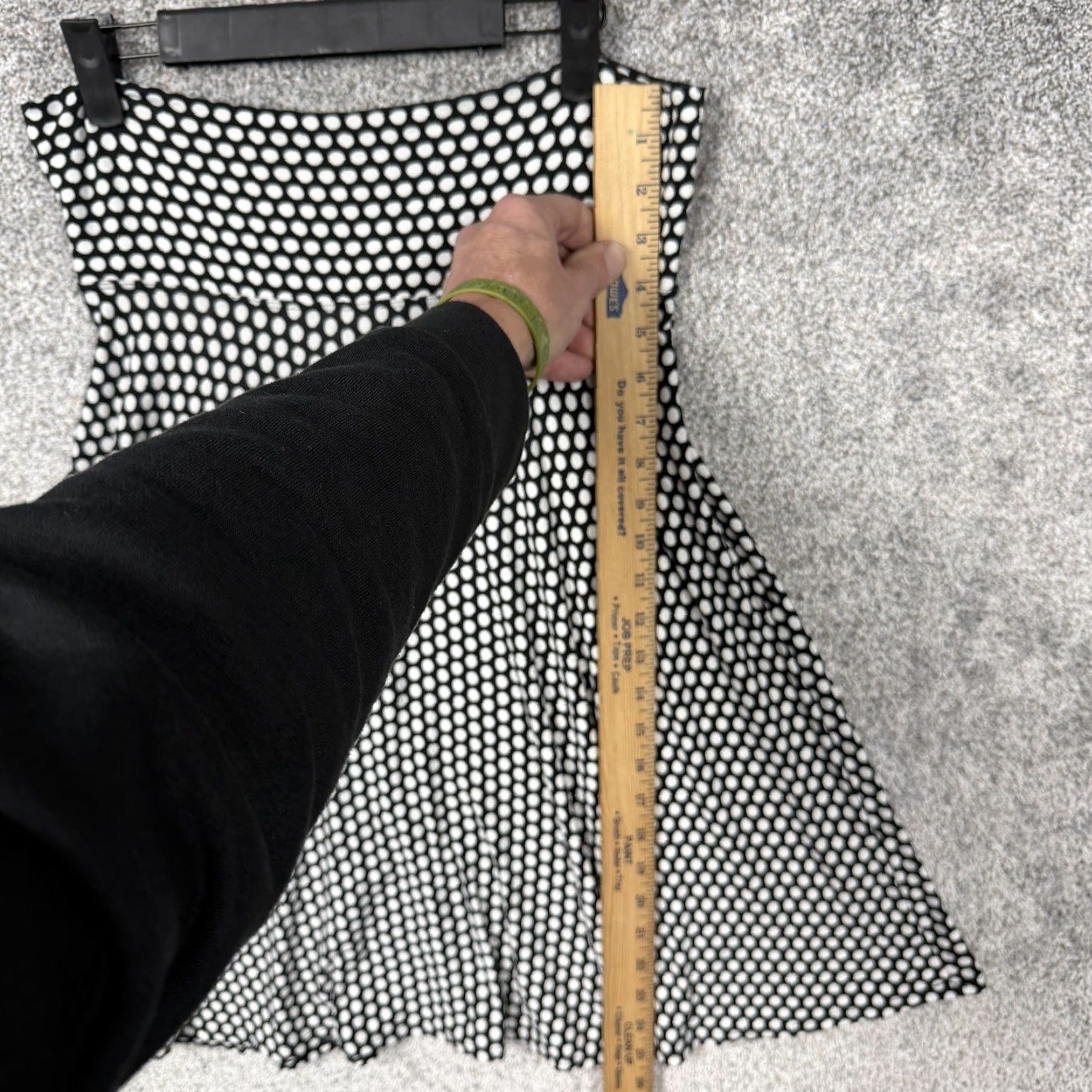 Vintage Max Studio Skirt Medium Black White Polka Dot A Line Knee Length Stretch Retro Size 32" / US 10 / IT 46 - 3 Thumbnail
