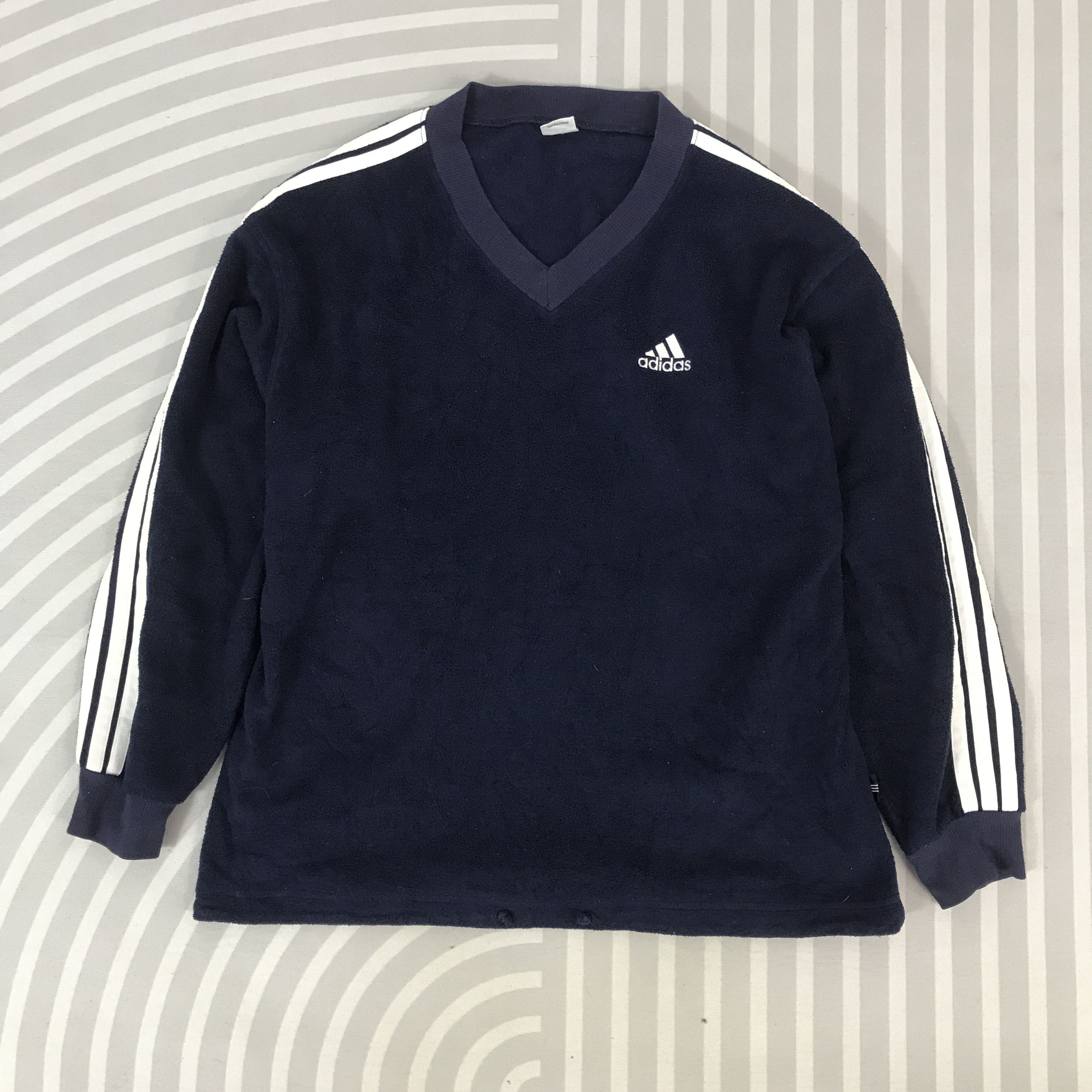 Adidas × Japanese Brand × Yohji Yamamoto Adidas X Yohji Yamamoto Fleece V-Neck custom Art Sweatshirt Size US L / EU 52-54 / 3 - 2 Thumbnail