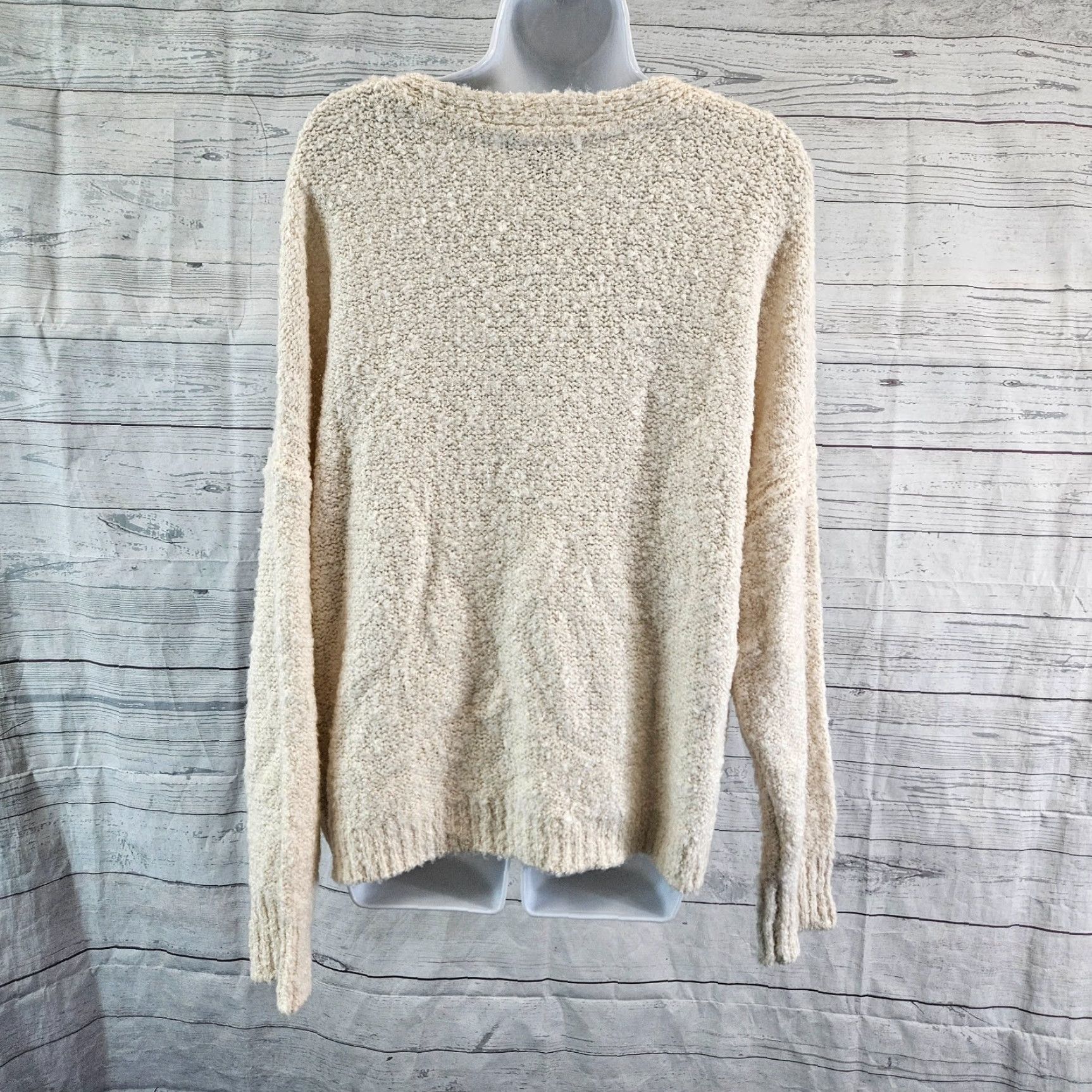 Sanctuary Sanctuary Womens Cozy Pullover Sweater Sz Large Cream Cotton Blend Shirt Adult Large Ivory Pullover Womens Size L / US 10 / IT 46 - 4 Thumbnail