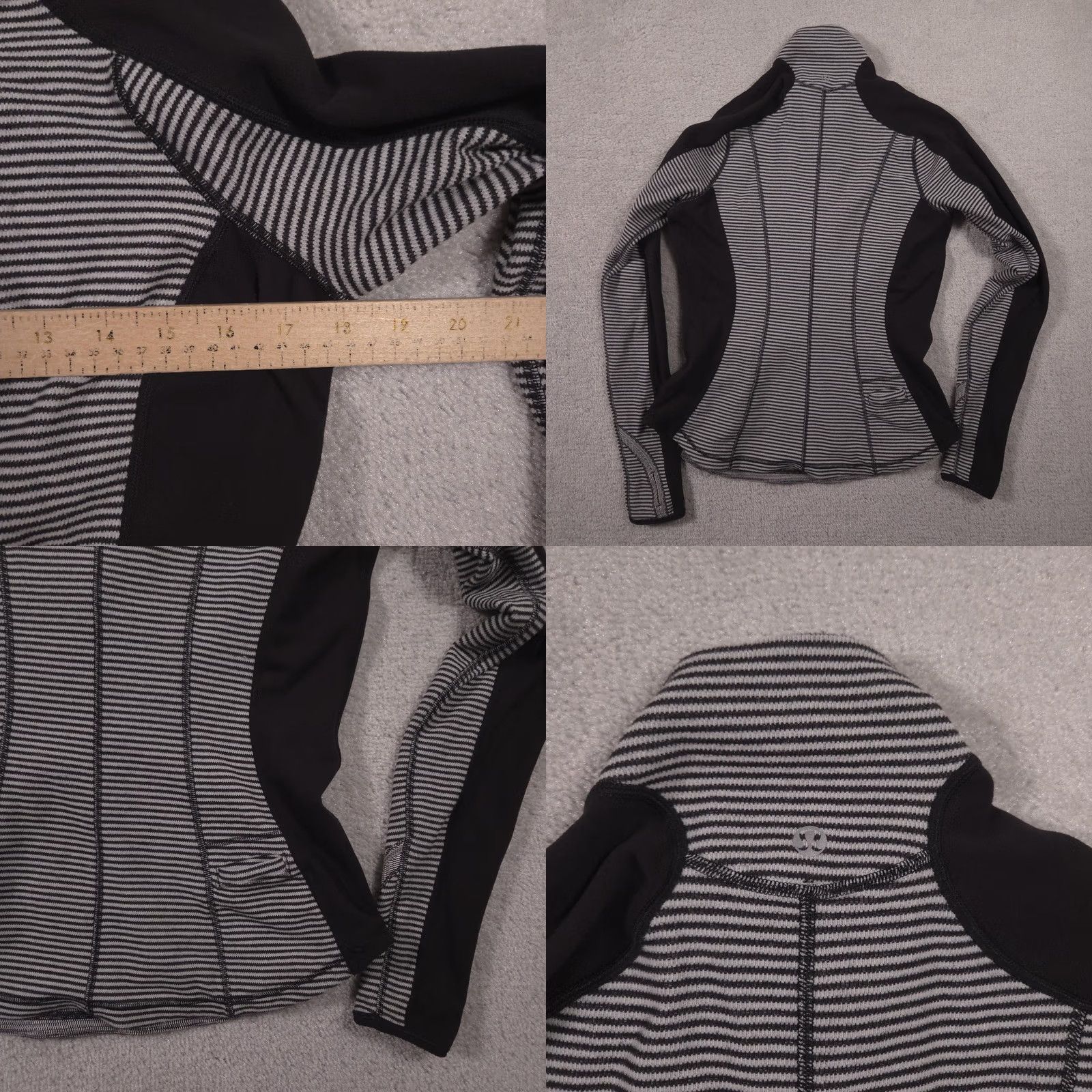 Lululemon Lululemon Pullover Womens Small Gray Black Striped 1/4 Zip Long Sleeve Running Size S / US 4 / IT 40 - 9 Thumbnail