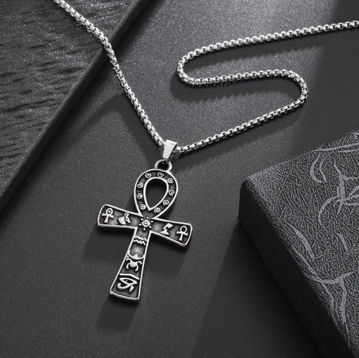 Vintage Stainless Steel Cross Pendant Necklace Size ONE SIZE - 1 Thumbnail