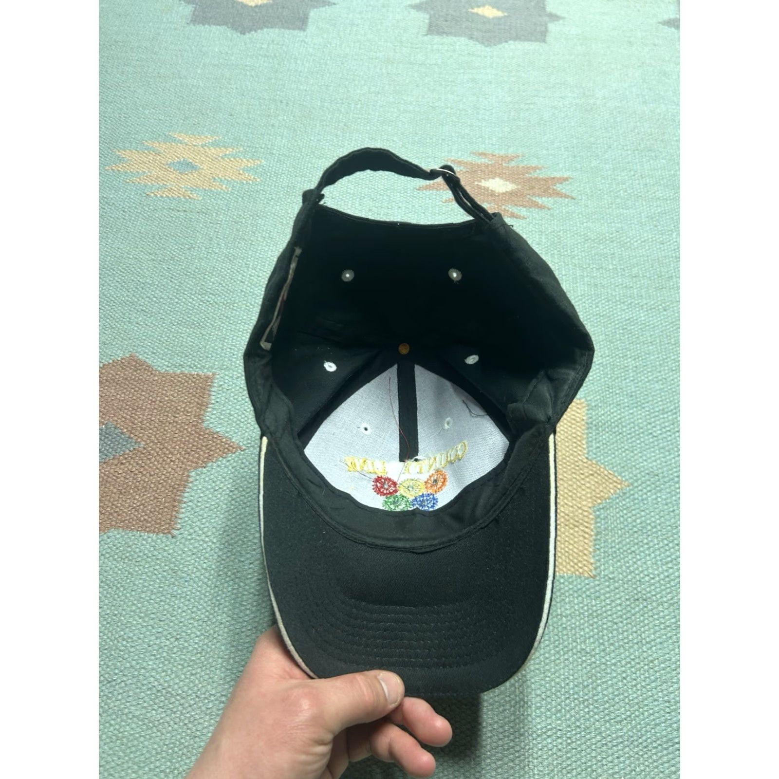 Vintage VINTAGE Line Strapback Hat Cap County Line Antique Tractor Club Adjustable Black Men Baseball Cap Adjustable Mens Size ONE SIZE - 5 Thumbnail