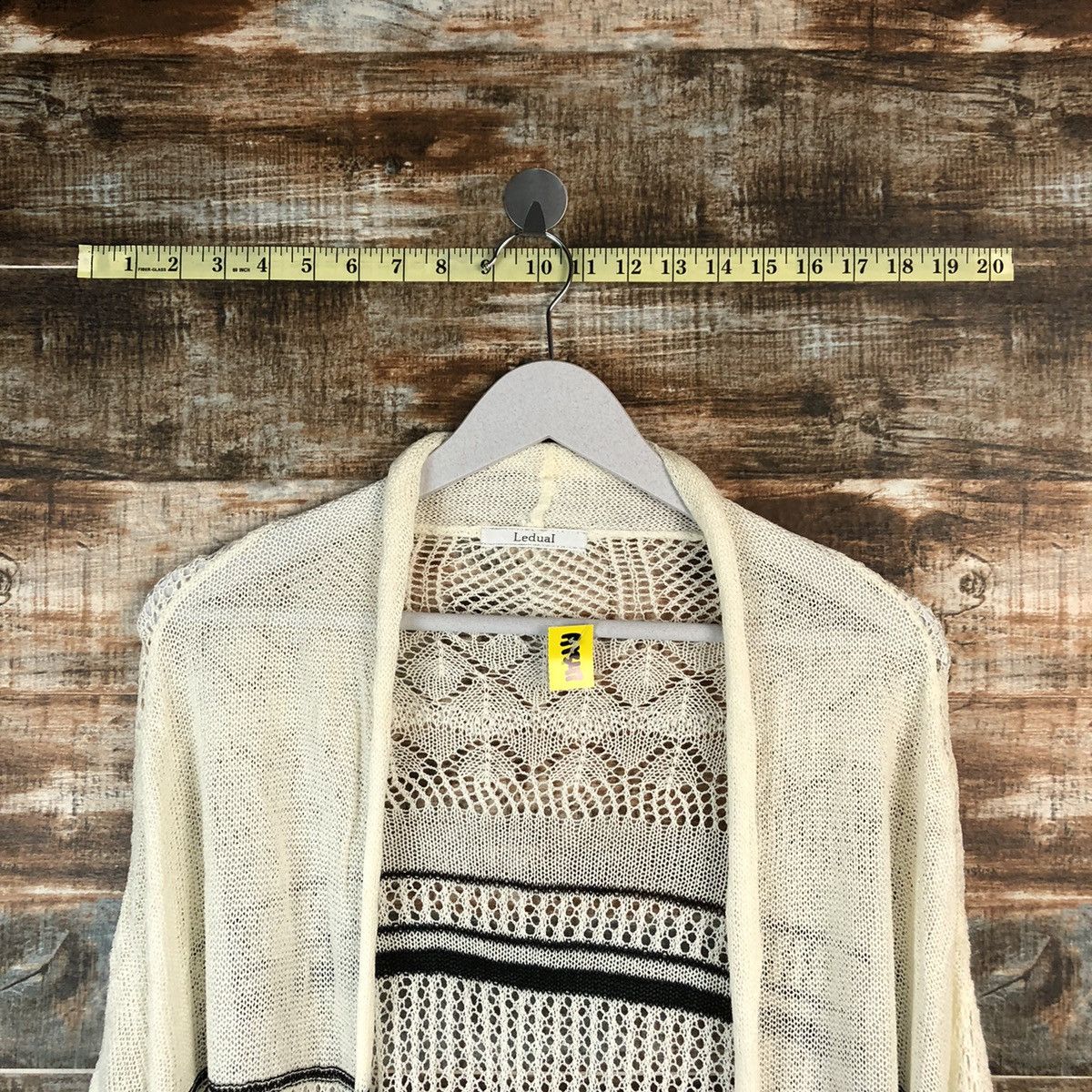 Japanese Brand × OVER THE STRiPES Ledual Stripe Cardigan crochet meshnet Knitwear #A1347 Size US XL / EU 56 / 4 - 4 Thumbnail