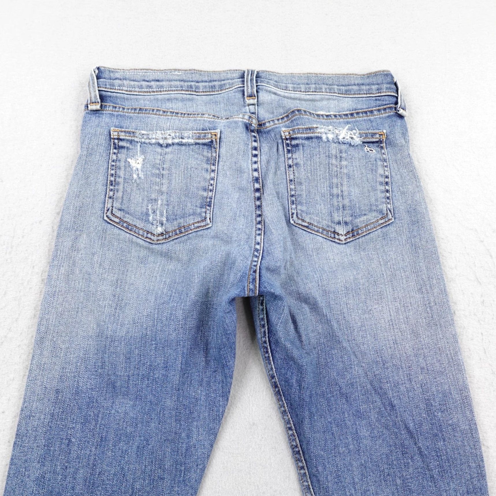 Rag & Bone Rag & Bone Jeans Womens 27 Blue Denim Distressed Skinny Commodore Raw Hem Flex Jeans Size 27" / US 4 / IT 40 - 5 Thumbnail