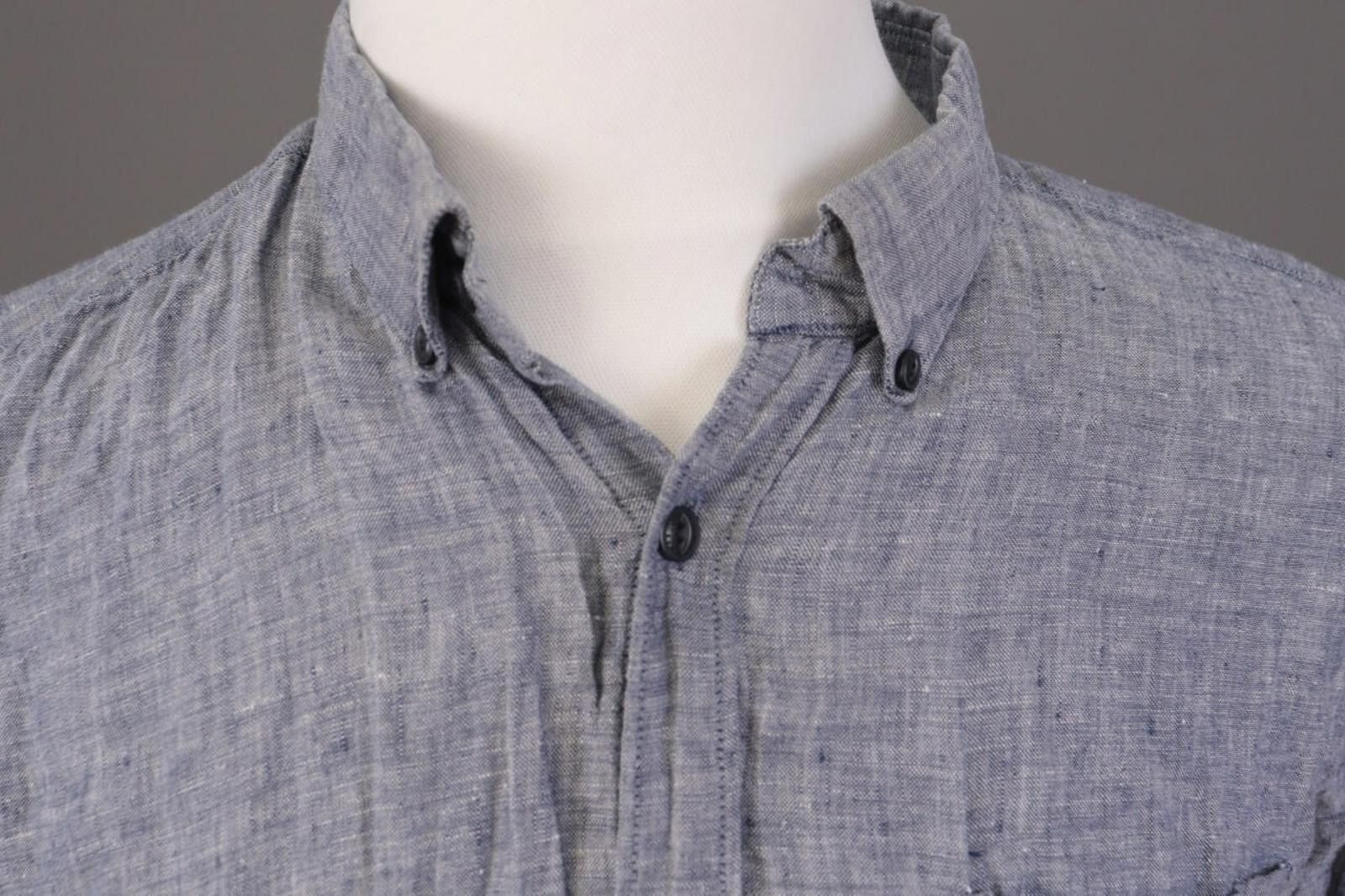 Barbour Beacon Brand Barbour Gray Slim Fit Linen Casual Shirt Size L Size US L / EU 52-54 / 3 - 3 Thumbnail
