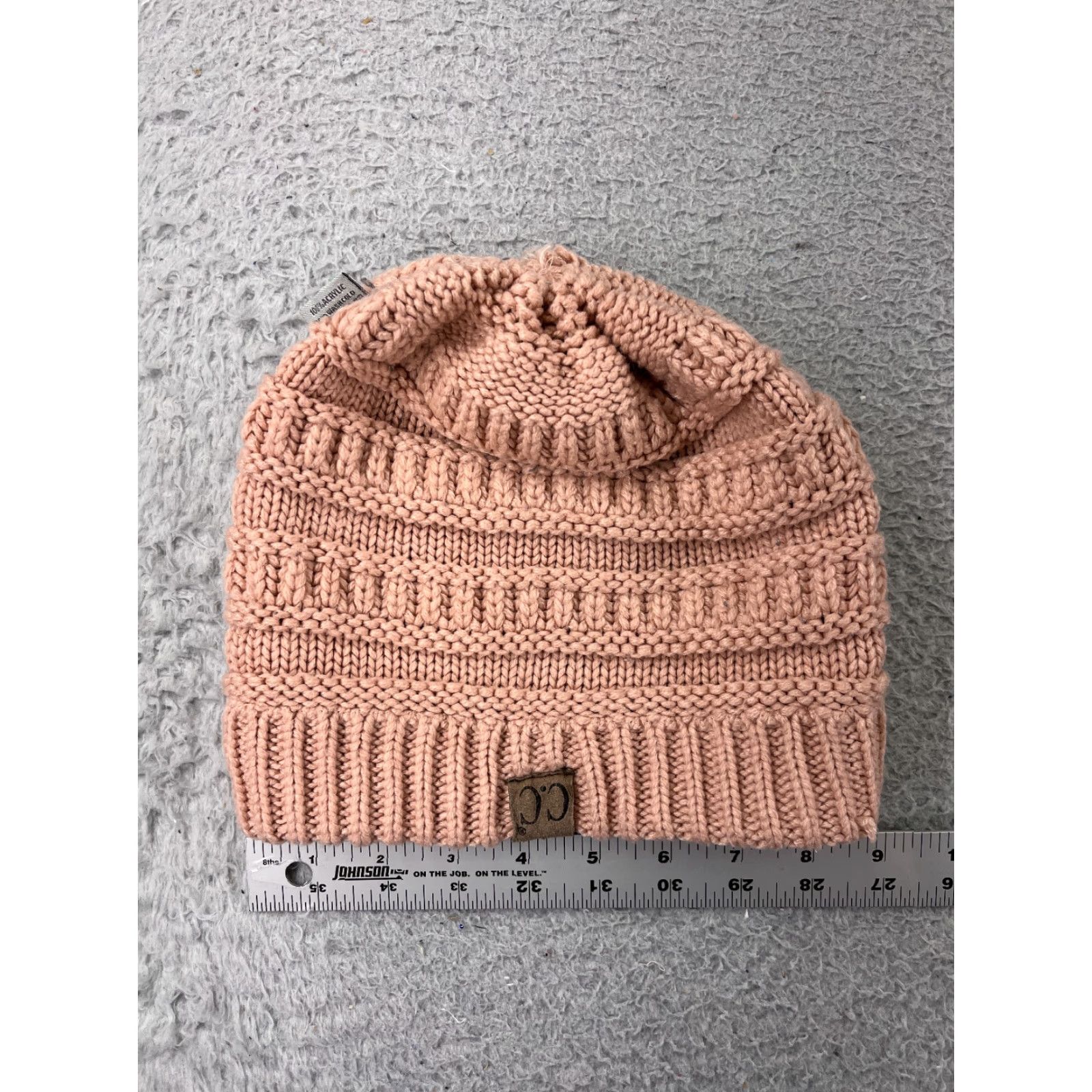 Vintage C.C Exclusive Beanie Toque Womens One Size Pink Knit 100% Acrylic Winter Ski Size ONE SIZE - 4 Thumbnail