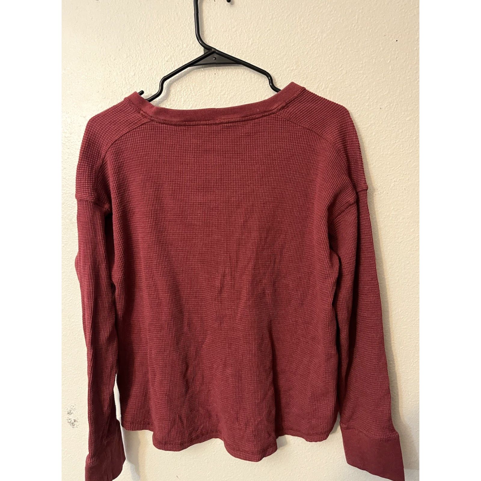 Eddie Bauer Eddie Bauer Sweater Womens Large Red Waffle-Knit V-Neck Pullover Long Sleeve Casual Outdoor Size L / US 10 / IT 46 - 2 Thumbnail