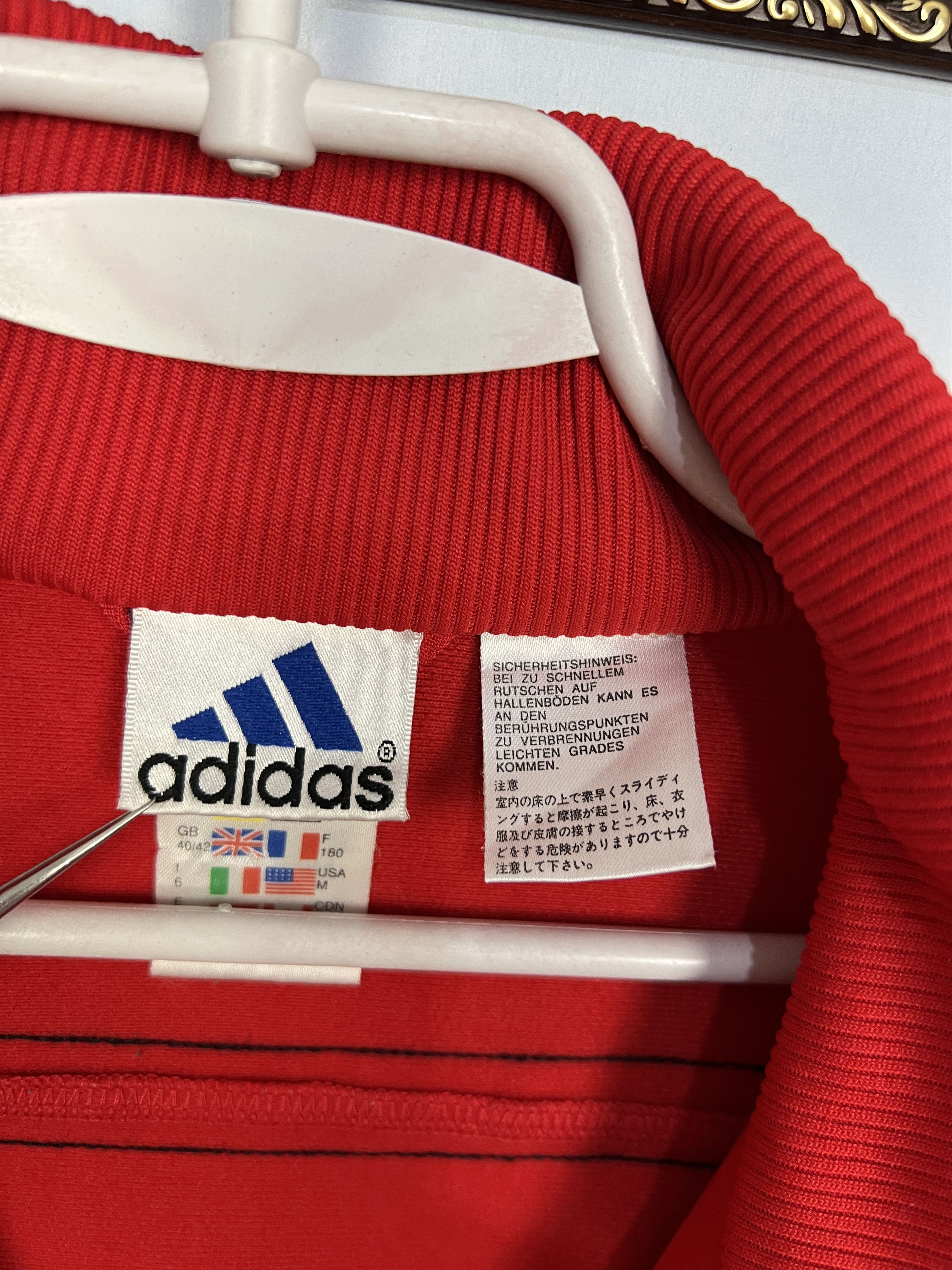 Adidas Vintage 90's Adidas AC Milan Football Red Jacket Soccer Size US M / EU 48-50 / 2 - 9 Thumbnail