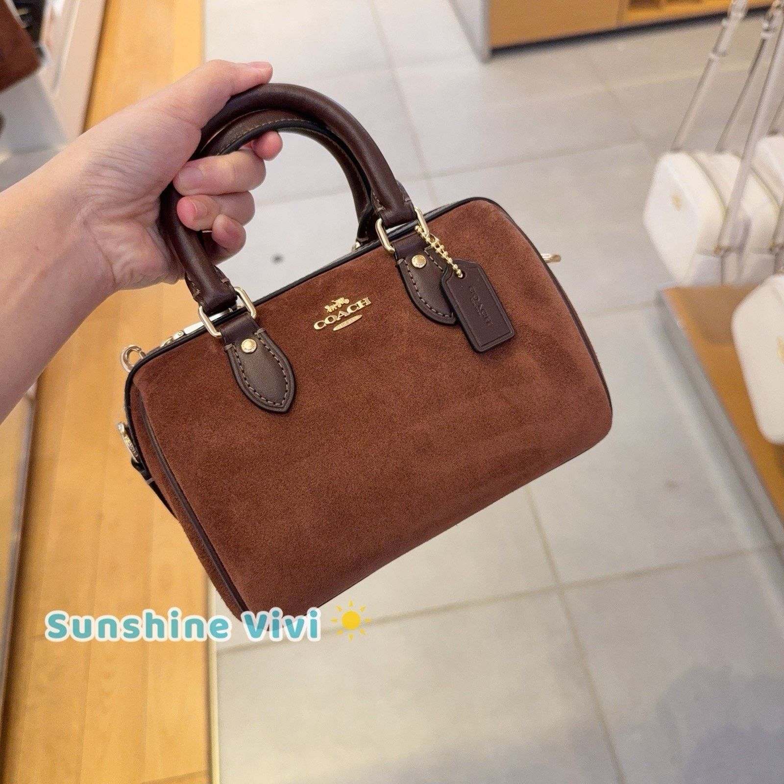 Coach NWT Coach Mini Rowan Crossbody Bag CCF29 suede Vintage Brown Size ONE SIZE - 5 Thumbnail