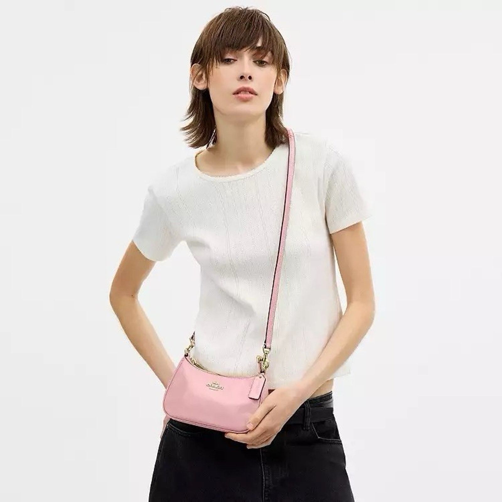 Coach NWT Coach Teri Mini Crossbody Bag Bows CDW68 Soft Pink Size ONE SIZE - 11 Thumbnail