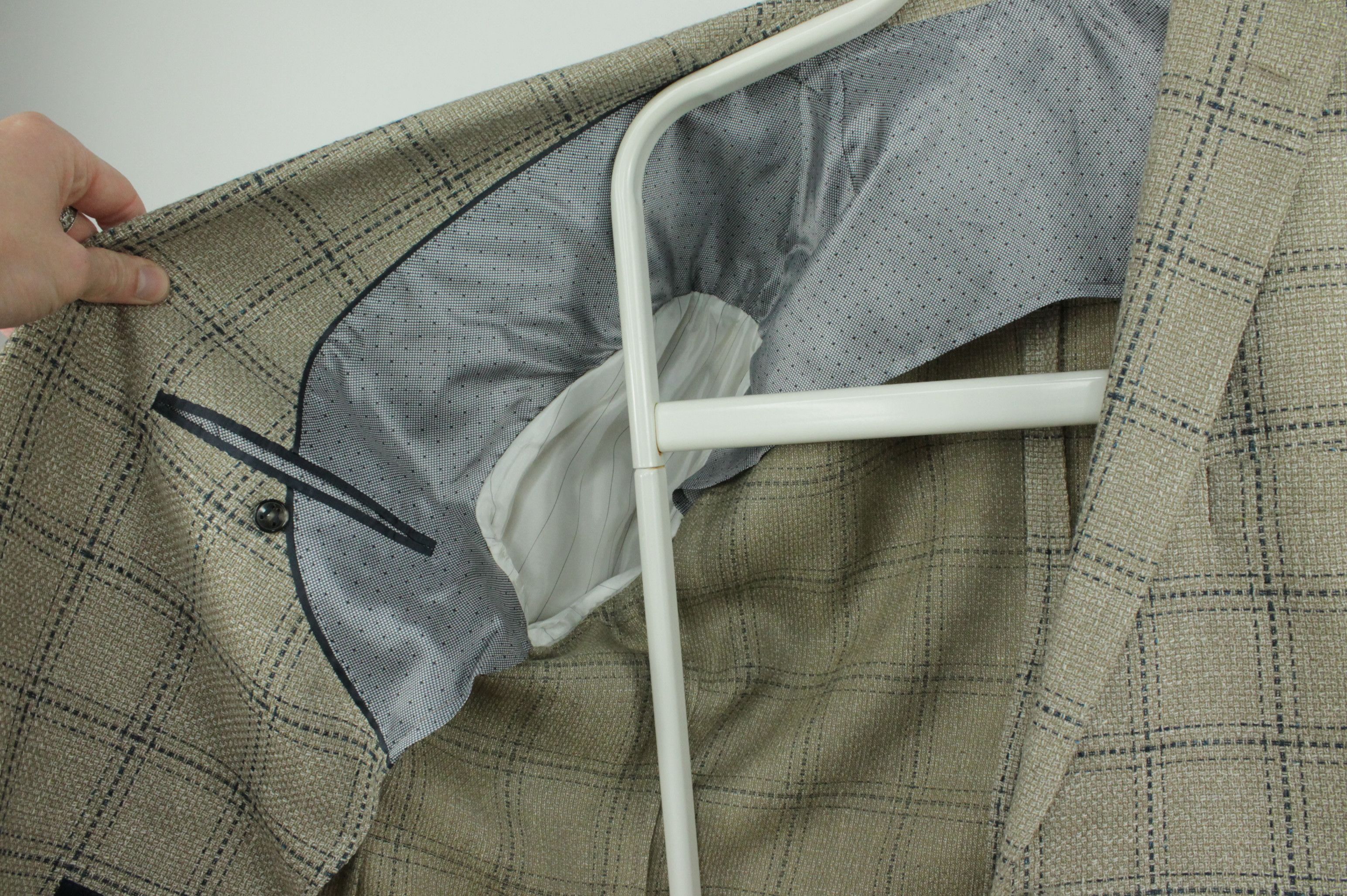 Other Eduard Dressler Knitted Wool Linen Checked Sport Coat Men's Size US L / EU 52-54 / 3 - 14 Thumbnail