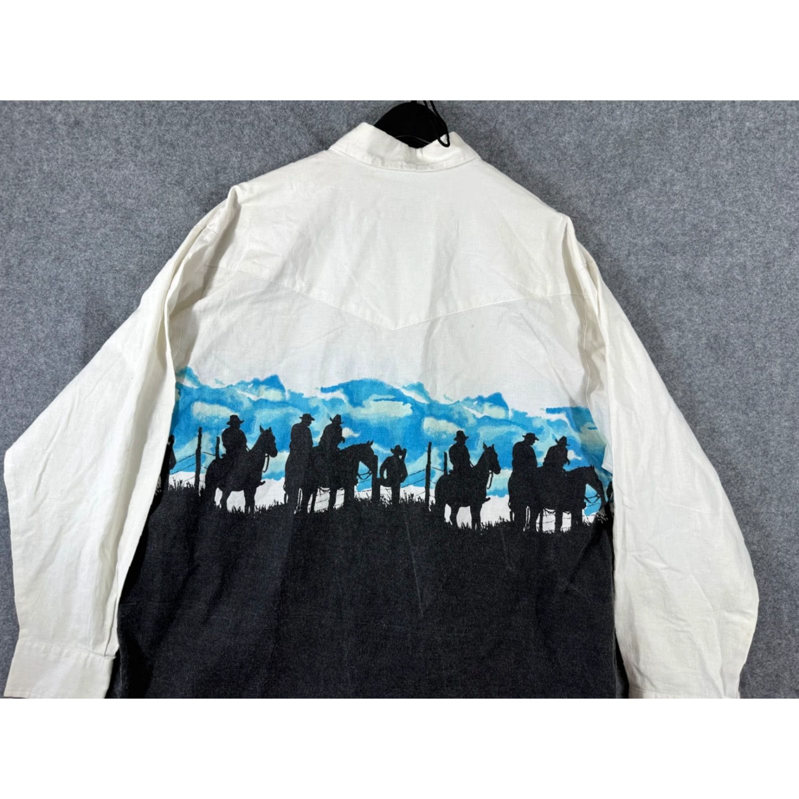 Free Country VINTAGE Pure Country Western Shirt Mens 2XL White Black Cowboy Button-Down Long Sleeve VTG Mens Size US XXL / EU 58 / 5 - 7 Thumbnail