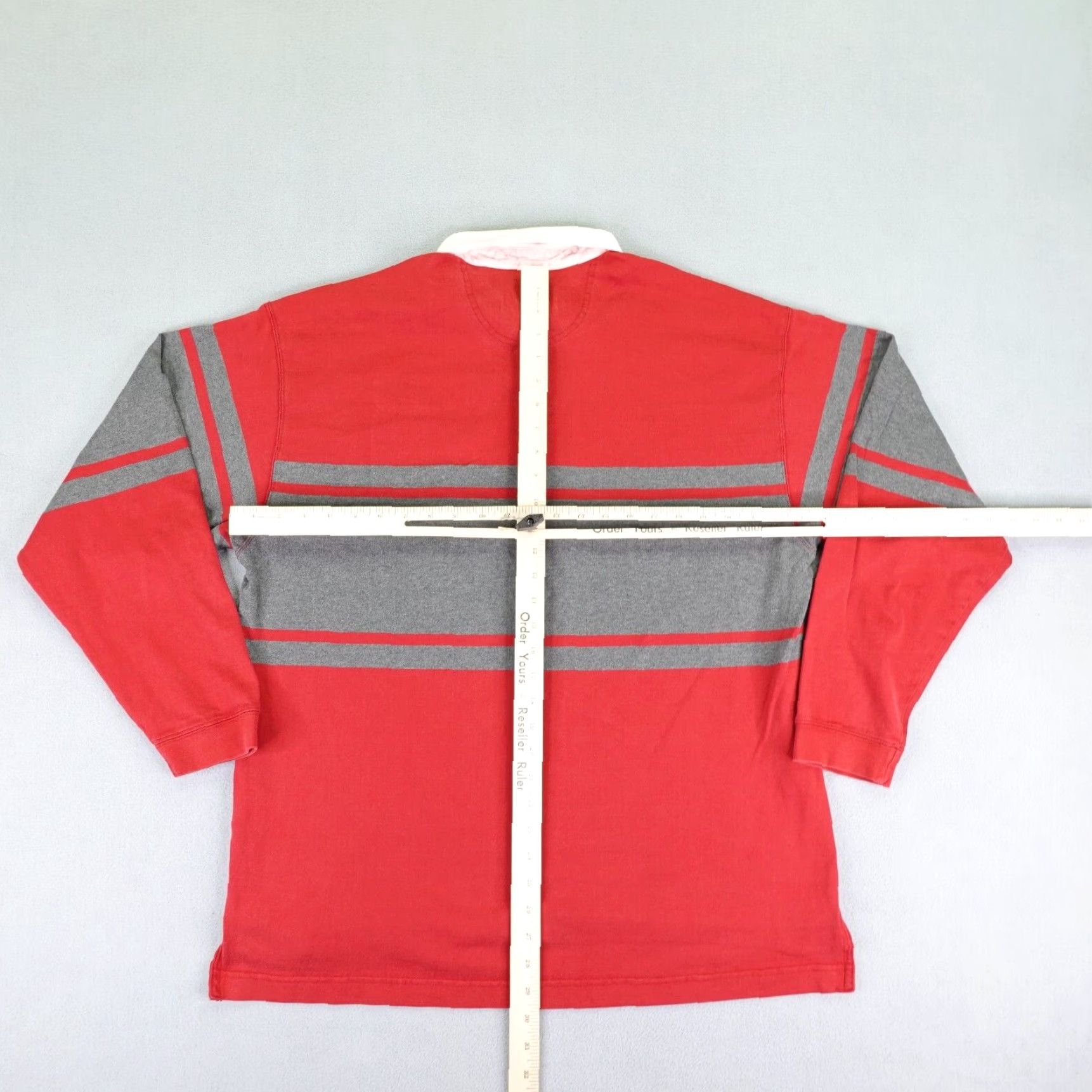 Eddie Bauer VINTAGE Eddie Bauer Polo Shirt Mens L Red Gray White EB Tek Rugby Contrast Polo Shirt 90s Outdoor Mens Size US L / EU 52-54 / 3 - 5 Thumbnail
