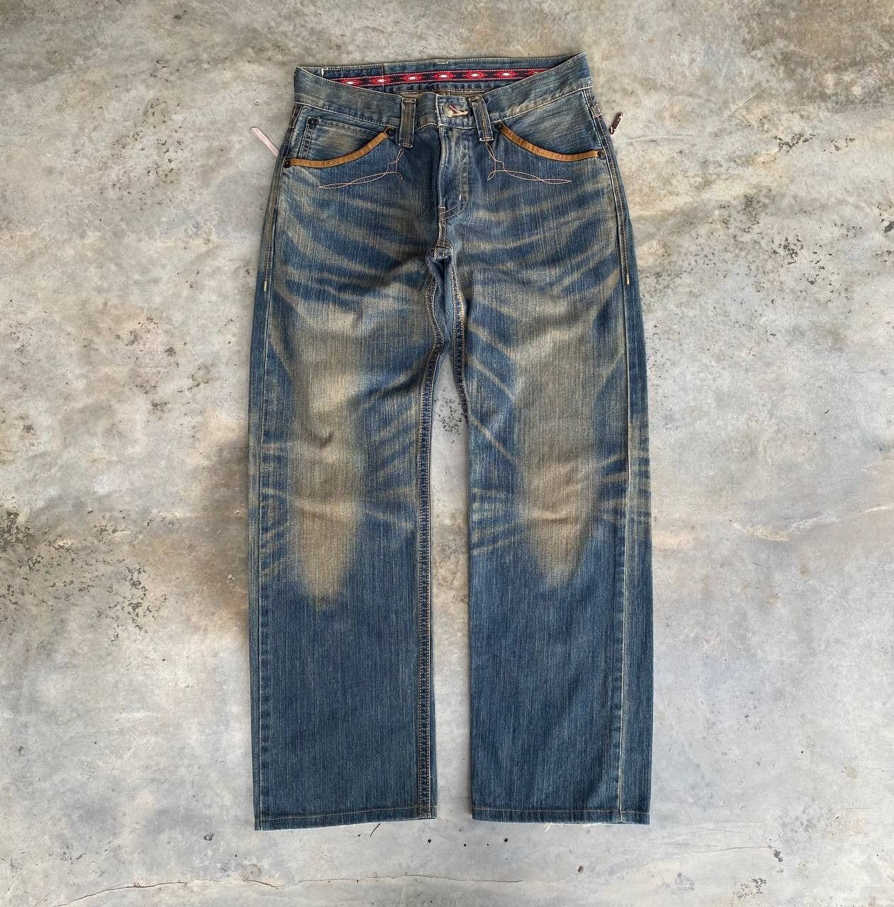 Edwin × Vintage RARE EDWIN JAPAN EXCLUSIVE VINTAGE RUSTY MUDWASH BJ07-19 Size US 32 / EU 48 - 3 Thumbnail