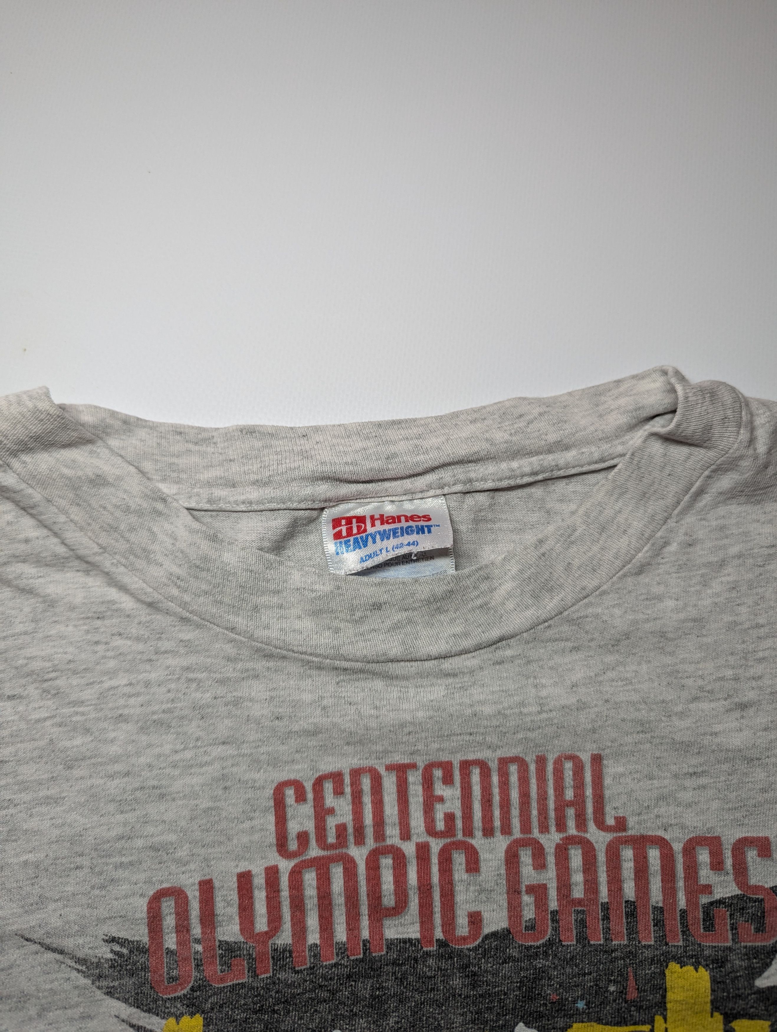 Hanes × Vintage Hanes Atlanta 1996 Olympic games Weightlifting T Shirt Size US L / EU 52-54 / 3 - 4 Thumbnail