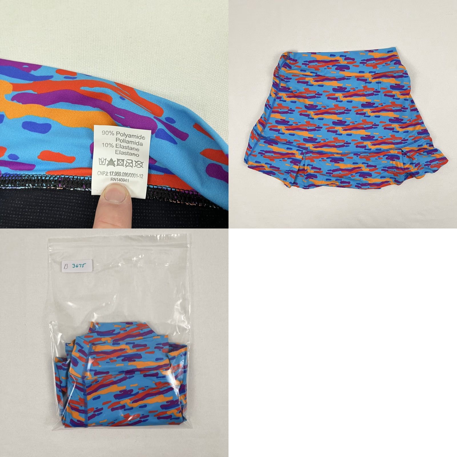 Vintage Dona Jo Skort Womens Size 2 (L) Paint Splatter Abstract Artsy Active Fitness Gym Size ONE SIZE - 8 Thumbnail