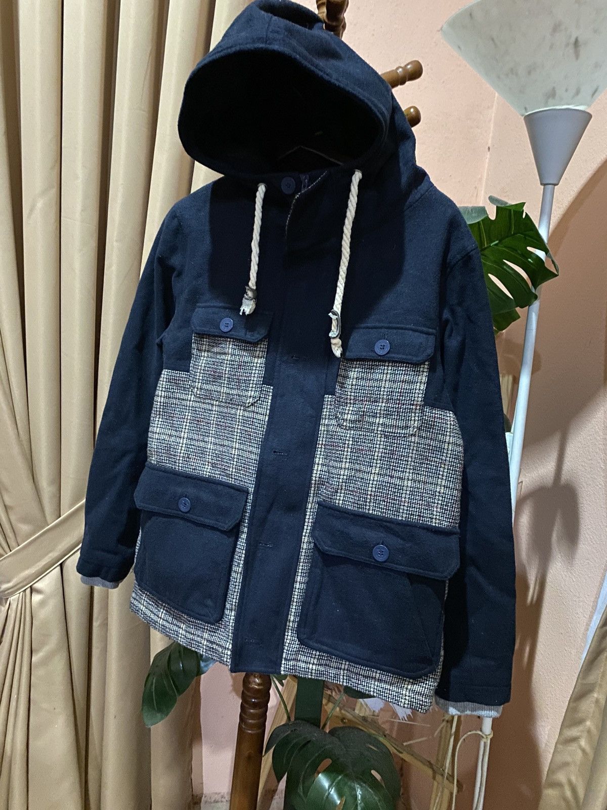 Japanese Brand Vintage Quash Gentle Hood Wool Patch Jacket Limited Edition Size US S / EU 44-46 / 1 - 4 Thumbnail