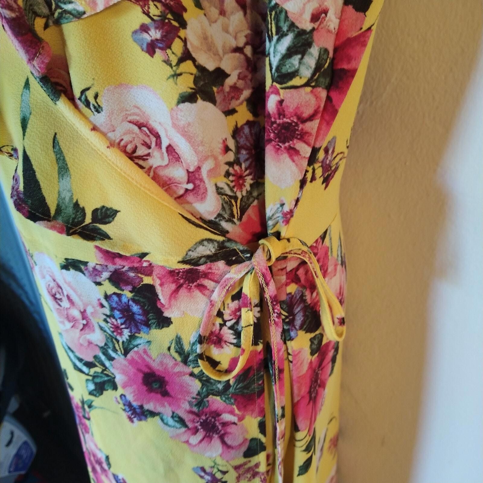 Designer Magnolia sky yellow floral dress size XL Size XL / US 12-14 / IT 48-50 - 3 Thumbnail