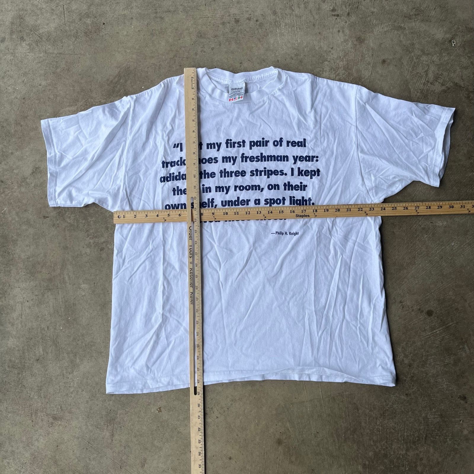 Vintage VINTAGE PHIL KNIGHT ADIDAS QUOTE SHIRT 90S XL WHITE Size US XL / EU 56 / 4 - 5 Thumbnail