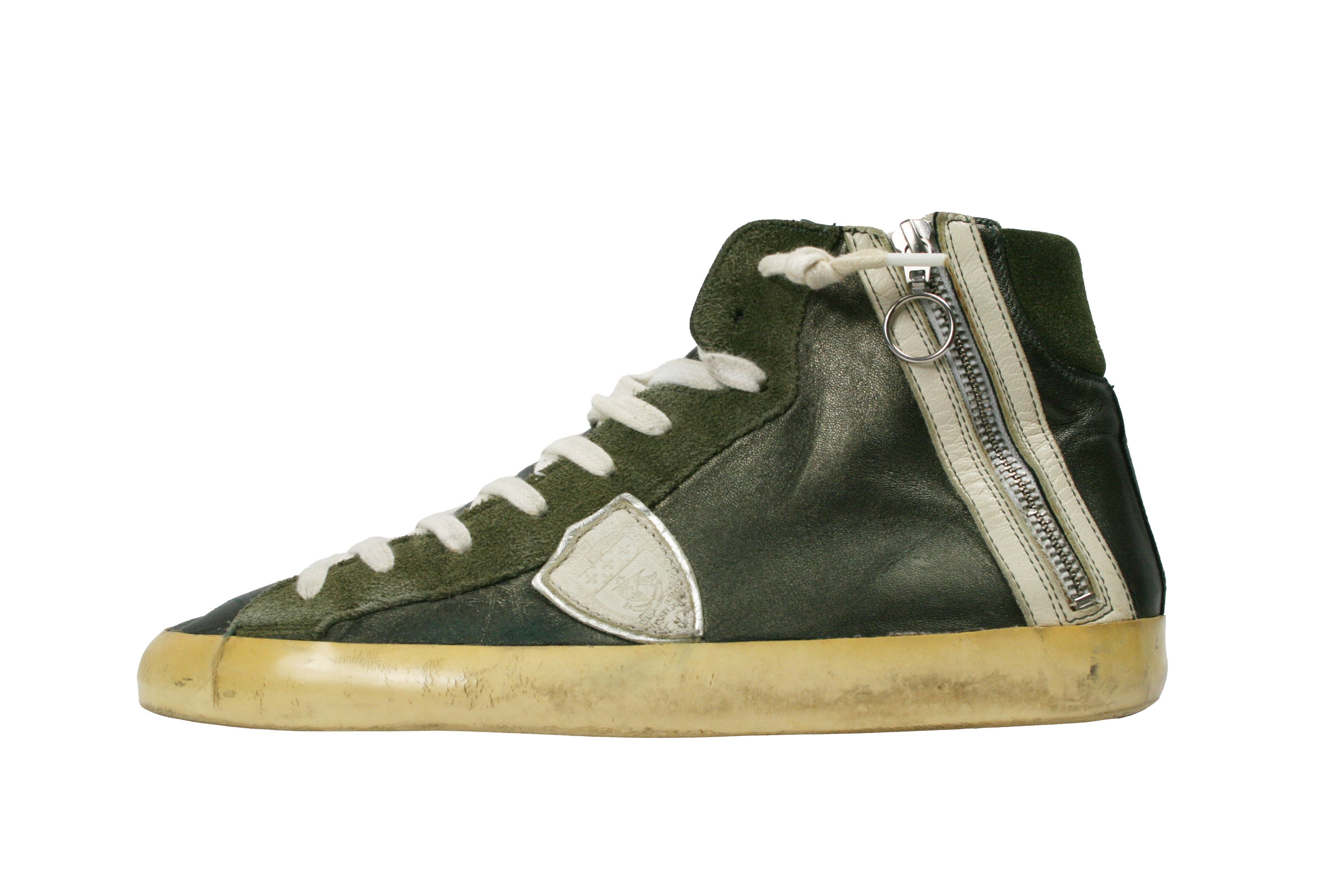 Philippe Model PRSX "Distressed" Grunge Mid Sneakers Size US 9 / EU 42 - 2 Thumbnail