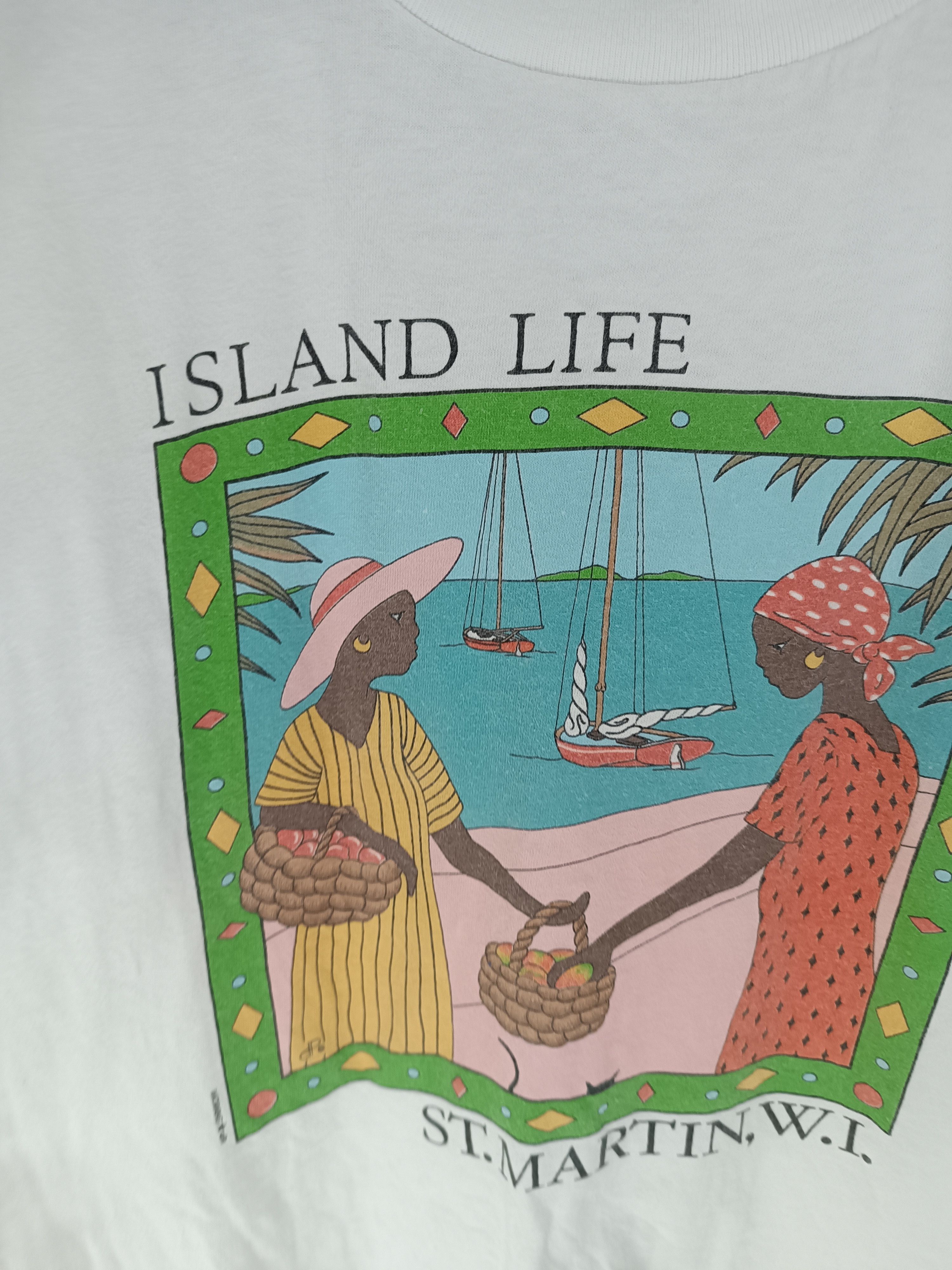 Vintage VINTAGE 90'S ISLAND LIFE ST MARTIN ART TEE VERY RARE Size US L / EU 52-54 / 3 - 8 Thumbnail