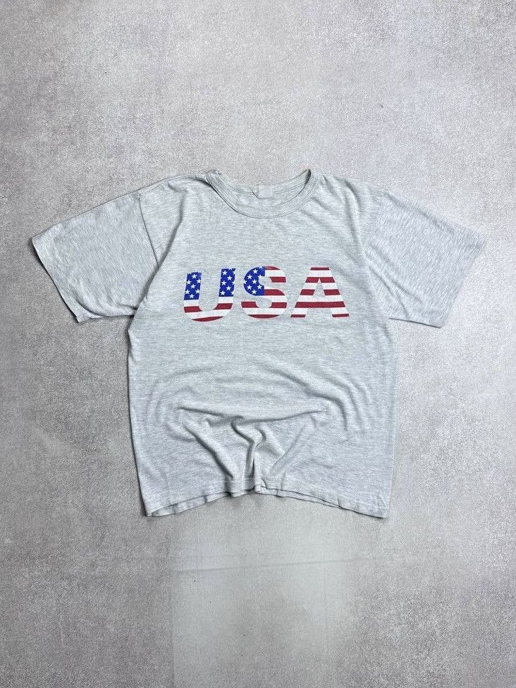 Vintage Vintage 90s USA Flag Boxy T-shirt M Size US M / EU 48-50 / 2 - 1 Thumbnail
