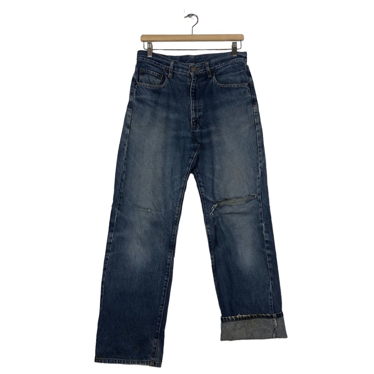 Japanese Brand 🔥90’s JAPAN MADE DISTRESSED JEANS UNIQUE CLOTHING WAREHOUSE Size US 30 / EU 46 - 10 Thumbnail