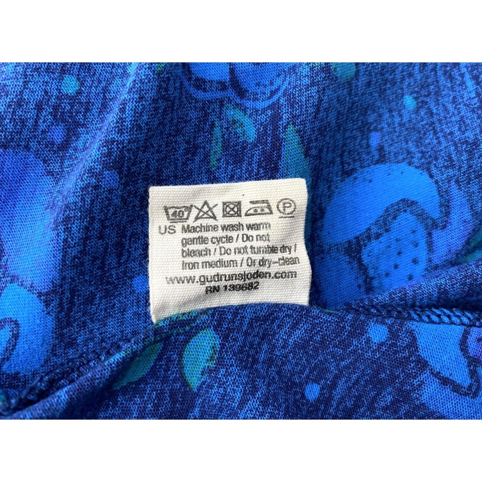 Vintage Gudrun Sjoden Womens blue floral Dress L Midi A-Line Dress Size L / US 10 / IT 46 - 7 Thumbnail