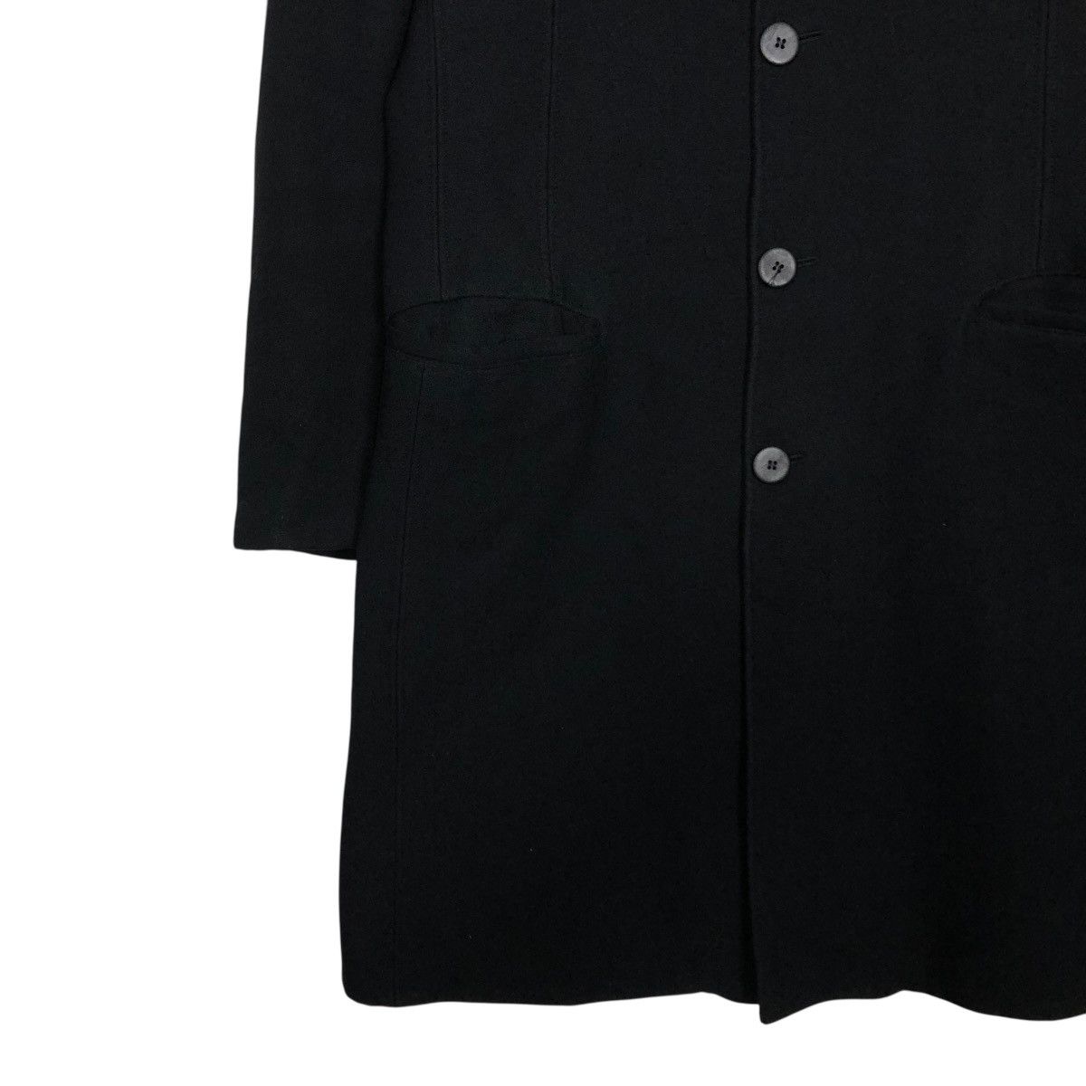 Emporio Armani 🔥RICH BLACK VINTAGE FLY LONG COATS WOOL EMPORIO ARMANI ITALY Size US M / EU 48-50 / 2 - 7 Thumbnail