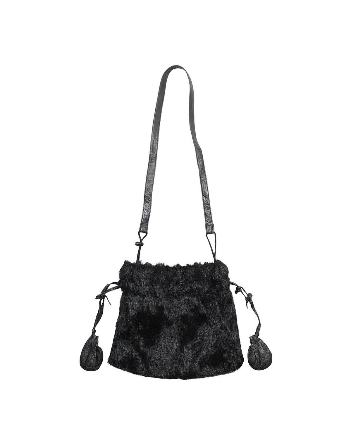 If Six Was Nine 2000S CONVERSE LEATHER FUR CROSS DRAWSTRING BAG Size ONE SIZE - 3 Thumbnail
