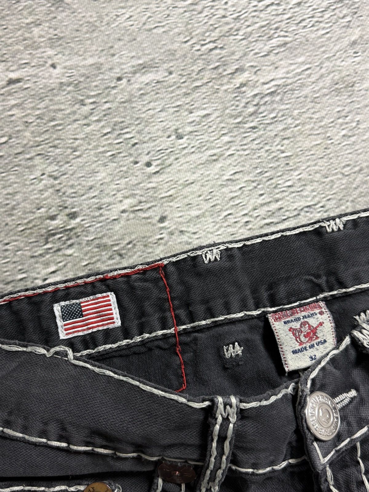 True Religion True Religion black jeans white thick stitching Y2K Straight Size US 32 / EU 48 - 6 Thumbnail