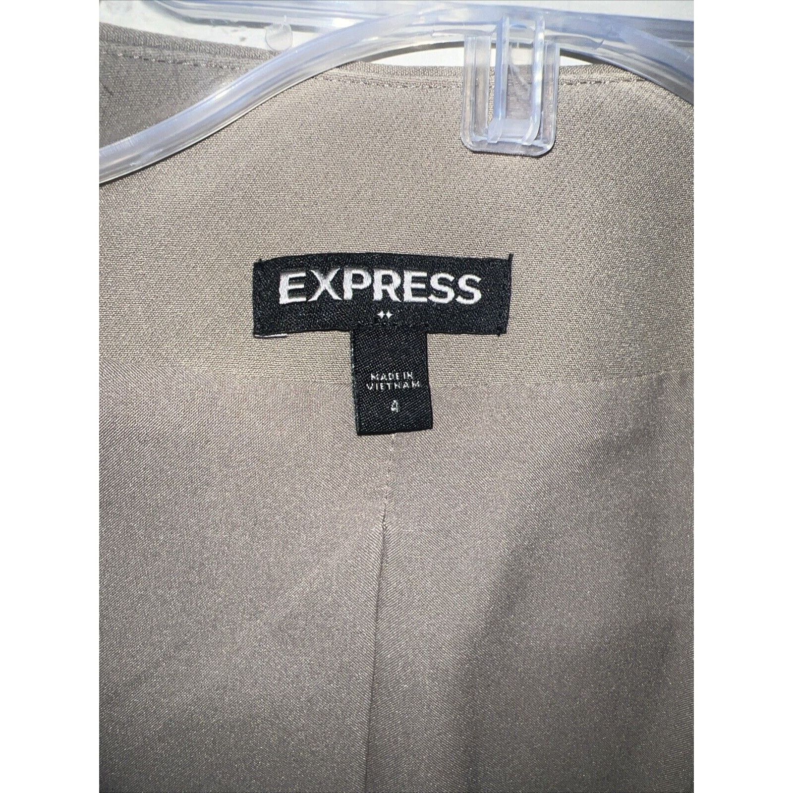 Express Express Women’s Blazer Tan 3/4 Sleeve Jacket Shrug Size 4 Size S / US 4 / IT 40 - 3 Thumbnail
