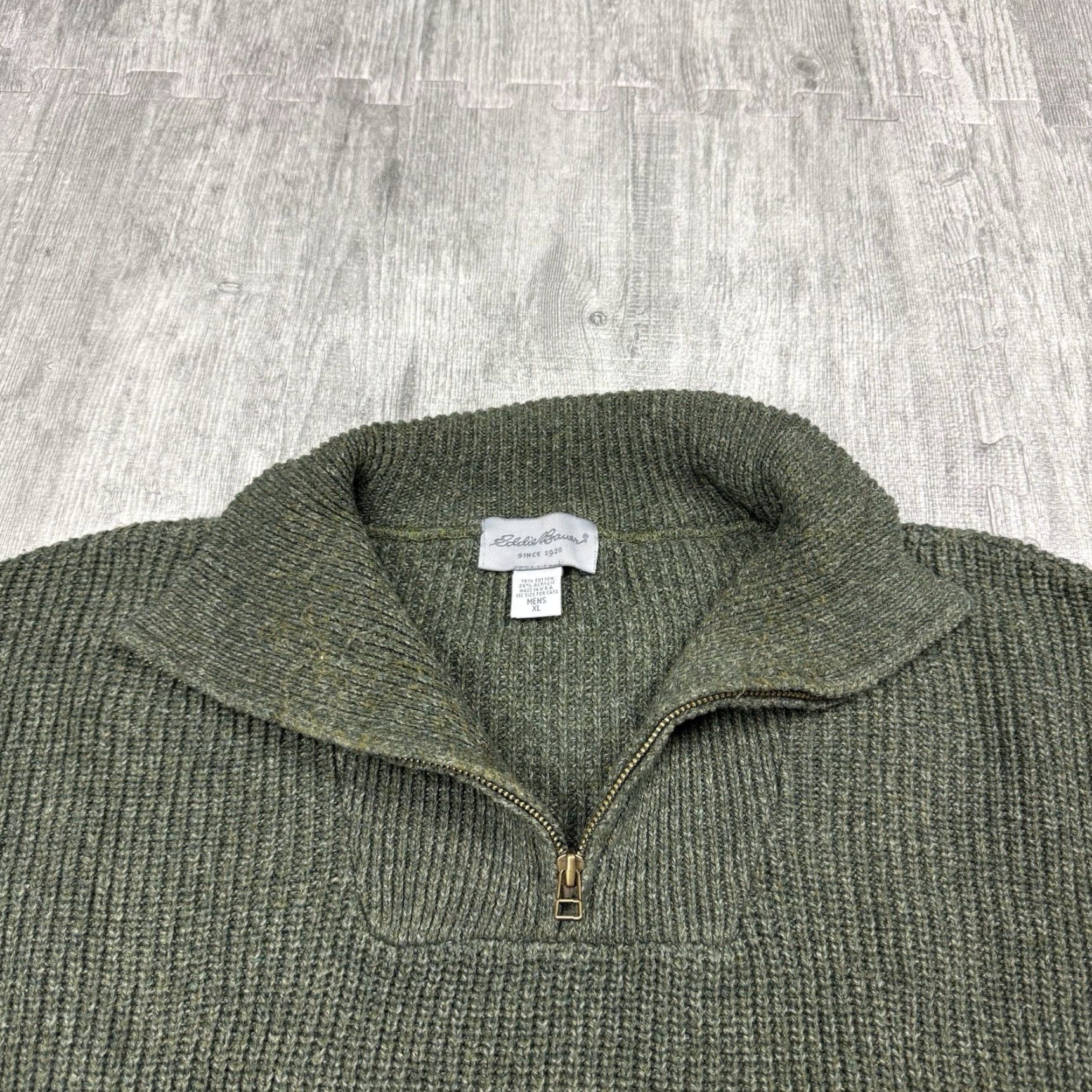Eddie Bauer VINTAGE EDDIE BAUER HEAVYWEIGHT 1/4 ZIP PULLOVER SWEATER Green XL Mens Size US XL / EU 56 / 4 - 2 Thumbnail