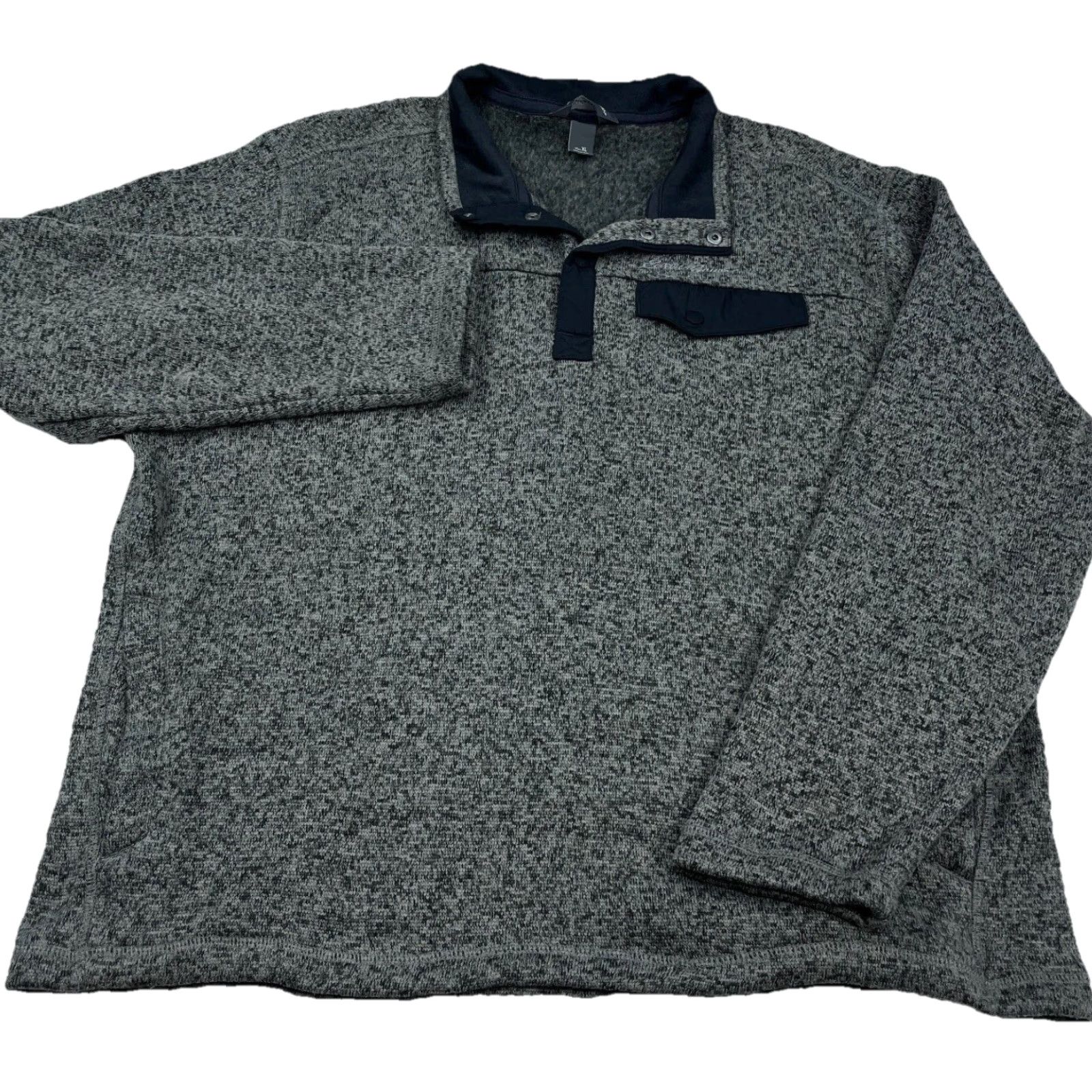 Eddie Bauer Eddie Bauer Men XL Gray Pullover Sweater Knit Mock Neck With Pocket Zipper Button Logo All Seasons Heavyweight Classic Outdoor Size US XL / EU 56 / 4 - 2 Thumbnail