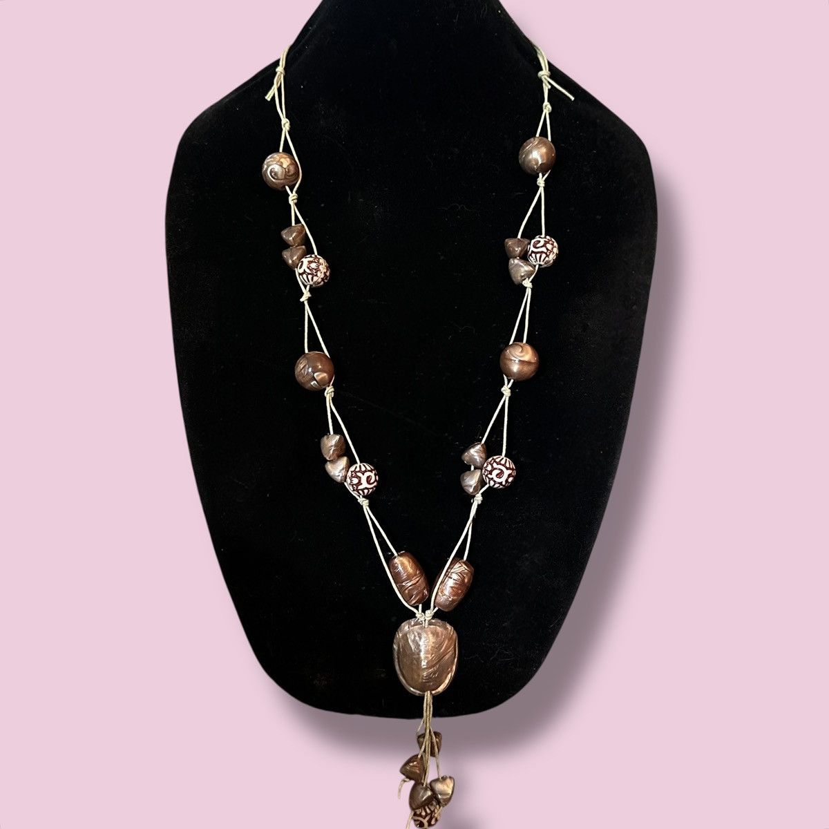 Other Long beaded hemp cord necklace Size ONE SIZE - 1 Thumbnail