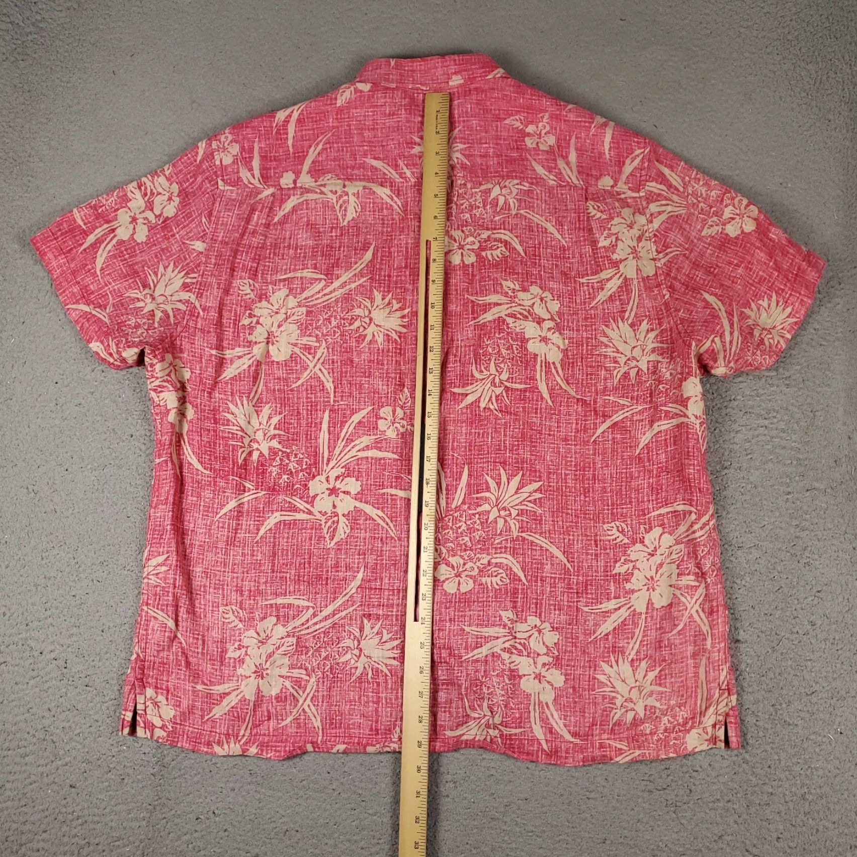 Tommy Bahama Tommy Bahama Shirt Mens XL Red Linen Hawaiian Button Up Short Sleeve Size US XL / EU 56 / 4 - 3 Thumbnail