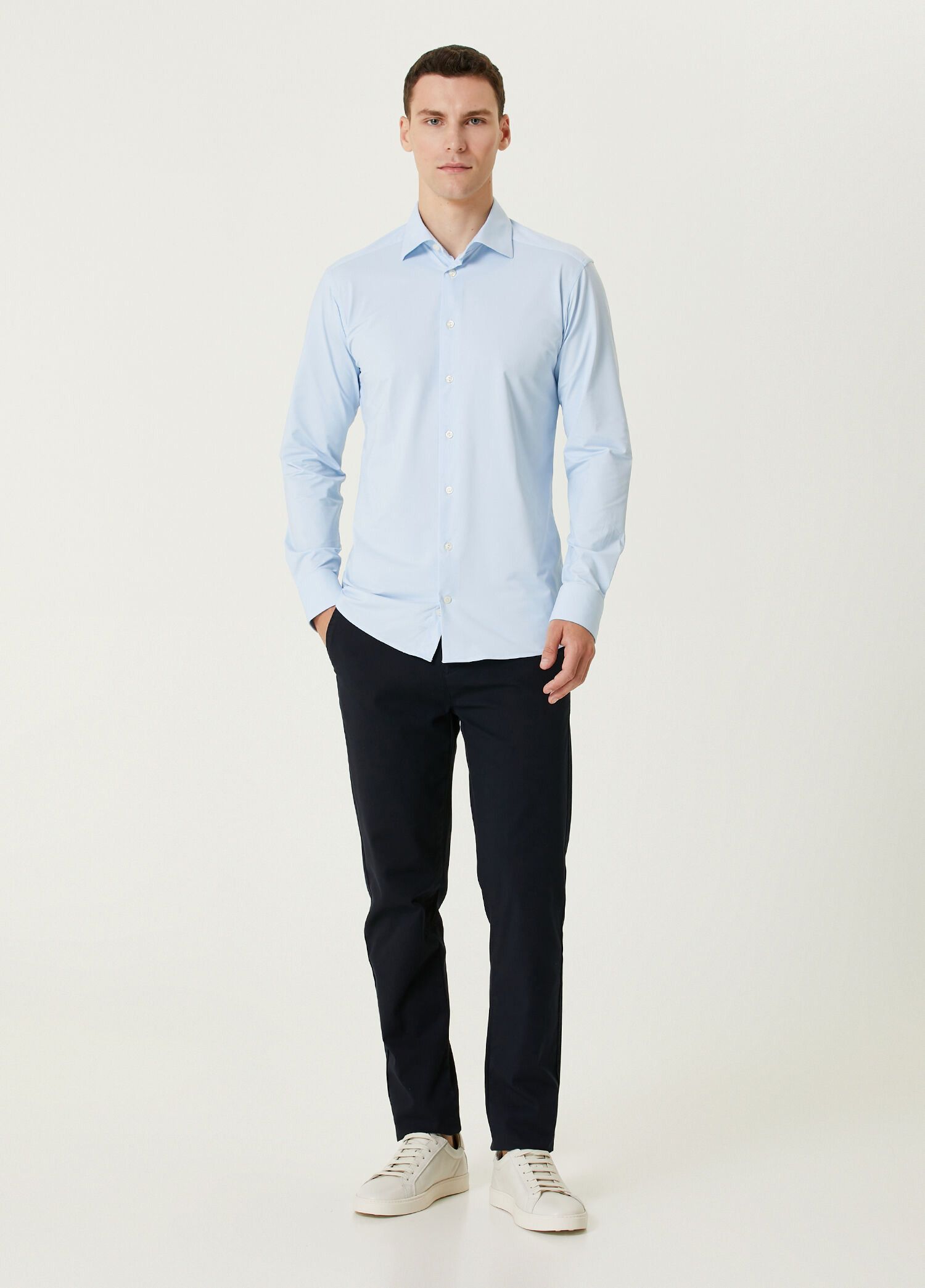Eton ETON of Sweden slim fit blue muscle dress shirt 40 Medium Size US M / EU 48-50 / 2 - 2 Thumbnail