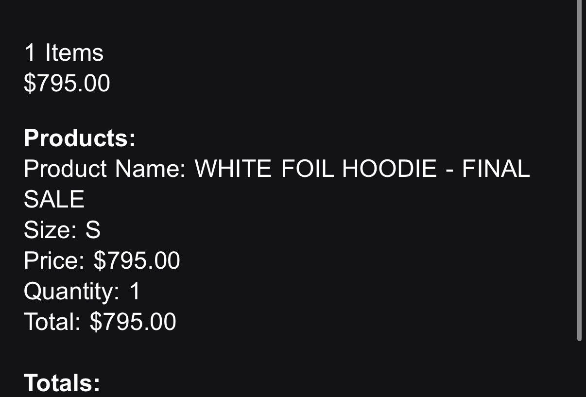 Chrome Hearts SMALL CHROME HEARTS WHITE FOIL PRINT HOODIE RARE ✅❤️ NEW 2026 Size US S / EU 44-46 / 1 - 4 Thumbnail