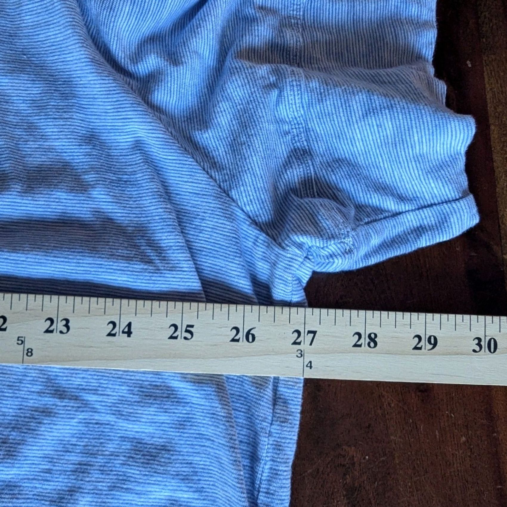 Vintage Pure by Ulla Popken T-Shirt Blue Striped Organic Cotton Sz 24/26 Sustainable Size 4XL / US 24-26 - 5 Thumbnail