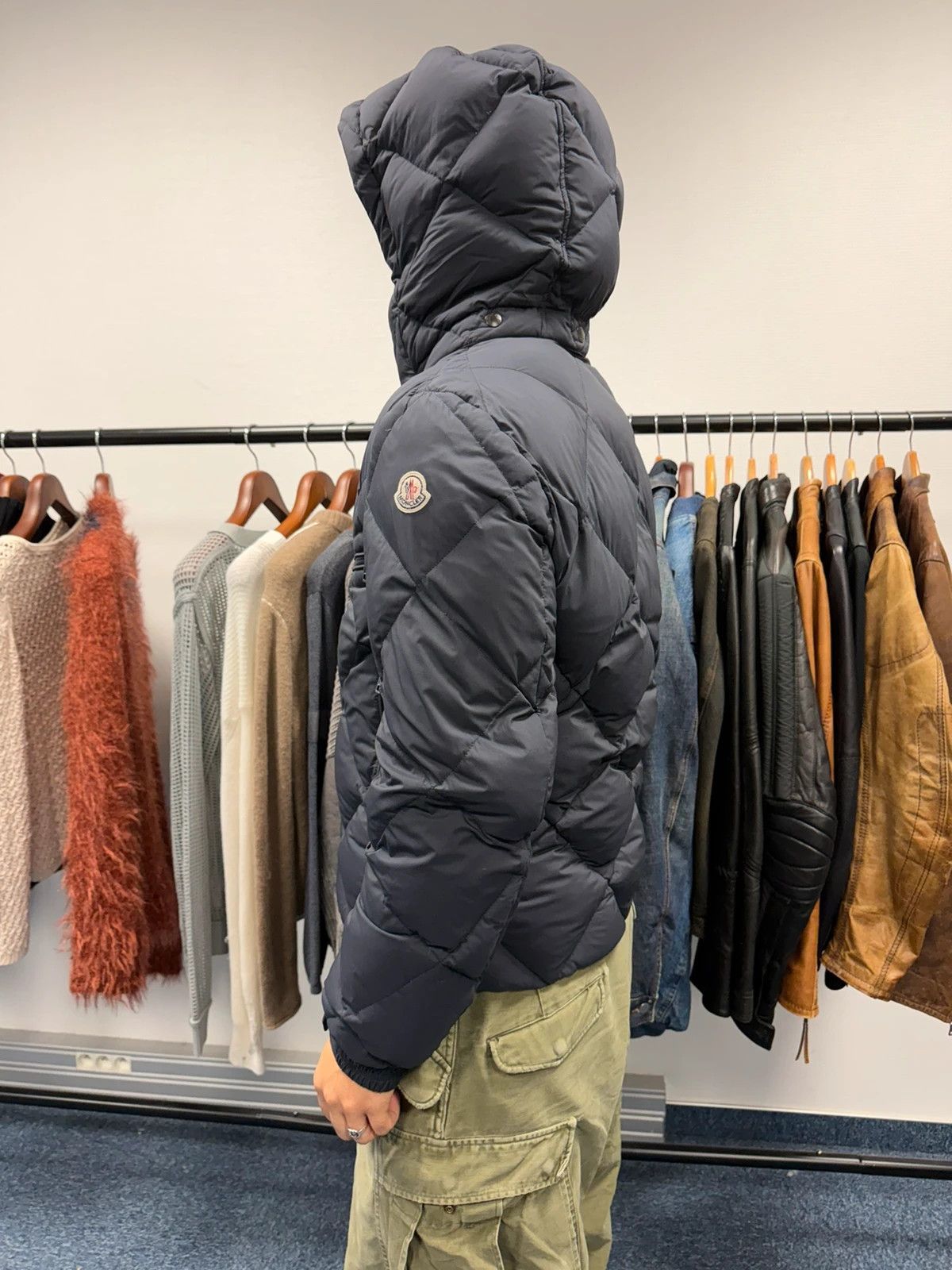 Moncler Moncler Maya Navy Blue Diamonds Puffer Down Hooded Jacket Size US M / EU 48-50 / 2 - 3 Thumbnail
