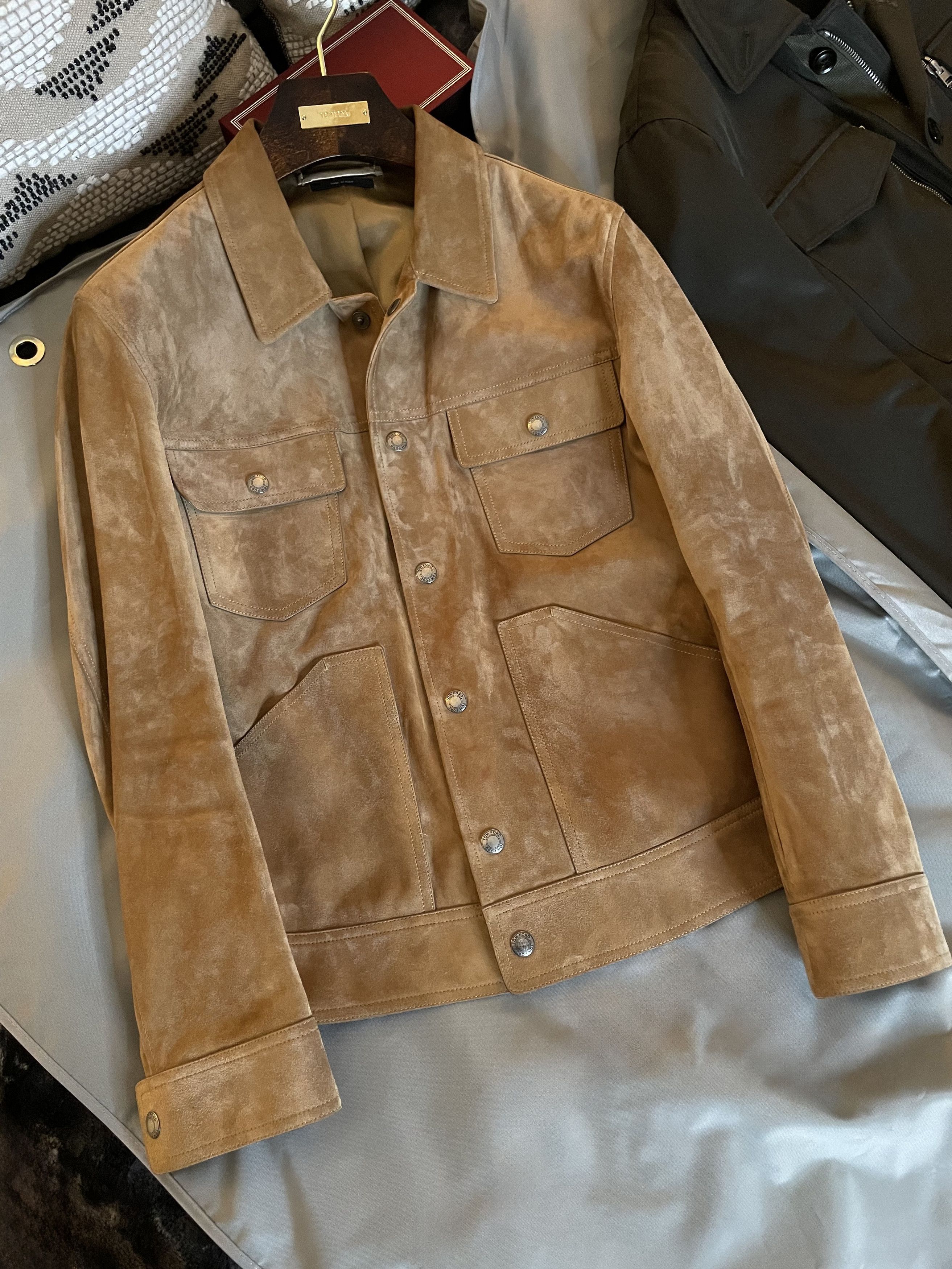 Tom Ford A-List Fave Coveted New $8,700 w/tax TOM FORD Suede Trucker Size US L / EU 52-54 / 3 - 11 Thumbnail