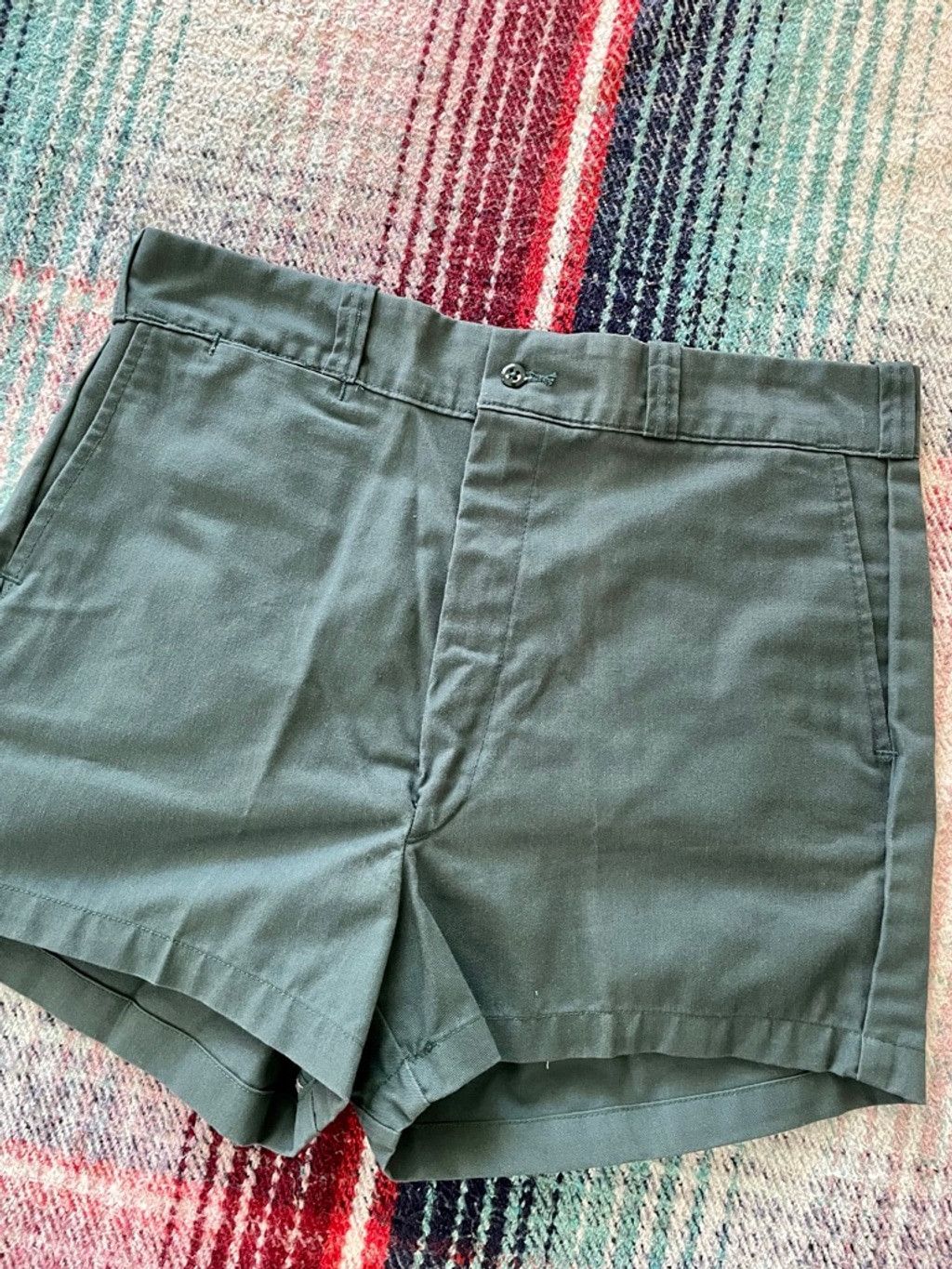 Vintage 80s Key Imperial Green Work Shorts 34 Size US 34 / EU 50 - 2 Thumbnail