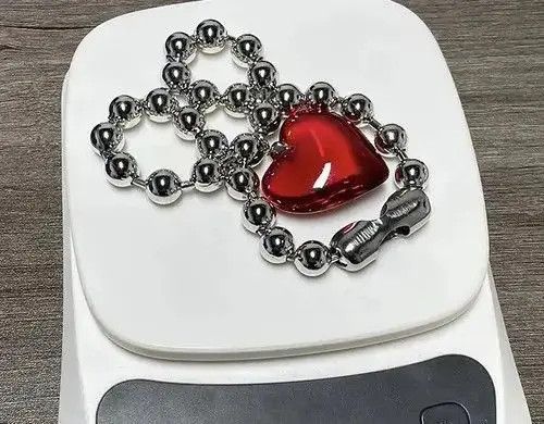 Jewelry Big Red Heart Chain Goth Punk Jewelry Pop Electro Necklace Size ONE SIZE - 4 Thumbnail