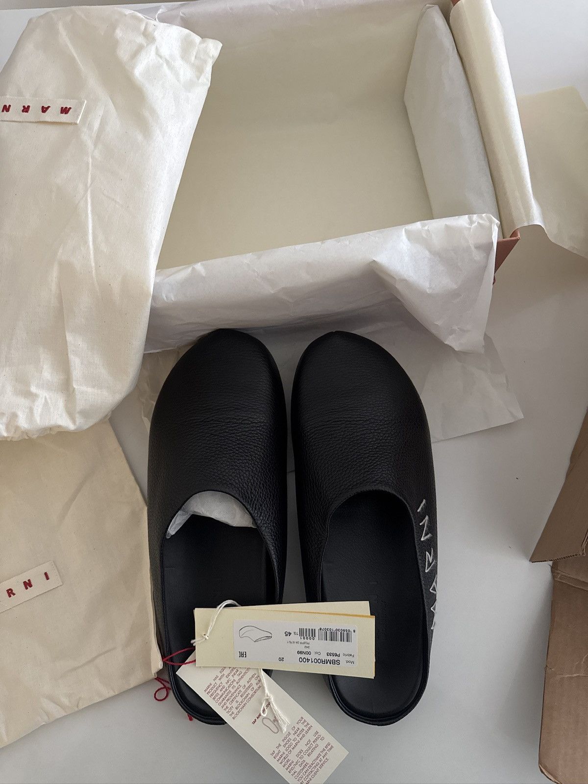 Marni Marni Logo Embroidered Fussbett Sabot Shoes Black Size US 11.5 / EU 44-45 - 4 Thumbnail