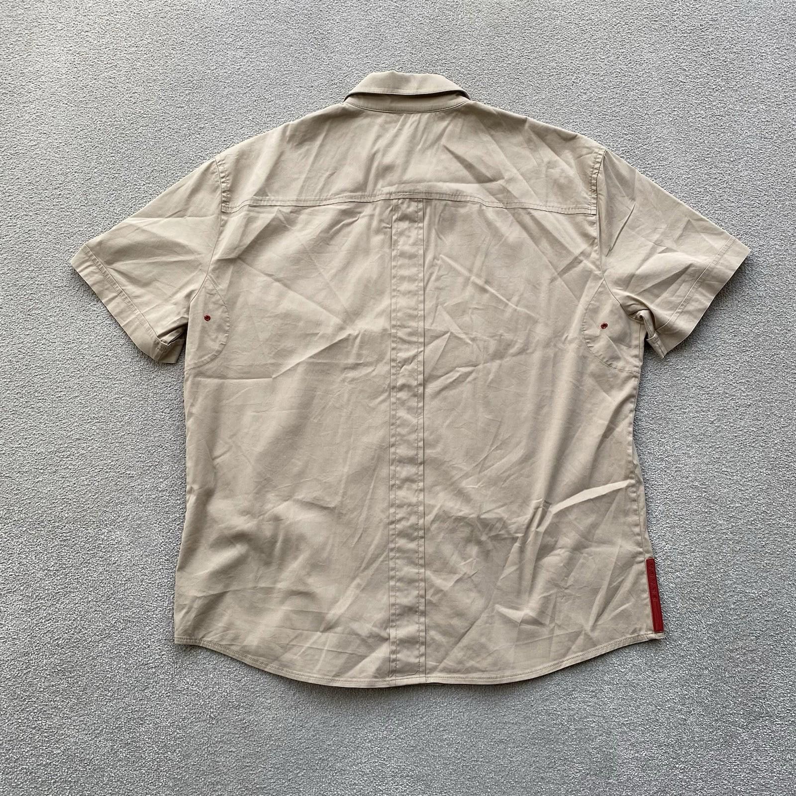 Prada Prada Sport Red Tab Short Sleeve Button Up Shirt Tan Size US L / EU 52-54 / 3 - 5 Thumbnail