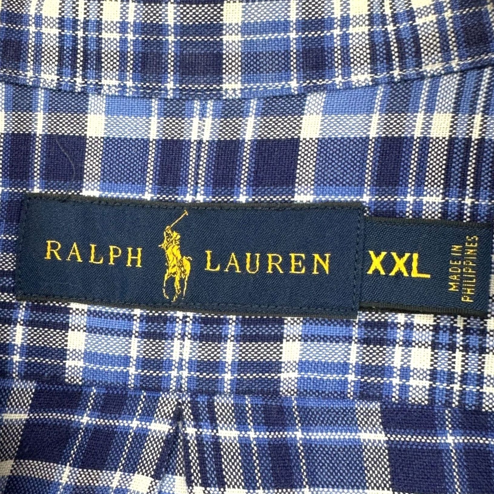 Ralph Lauren Ralph Lauren Button Down Shirt Mens 2XL Blue White Plaid Long Sleeve Pony Shirt Size US XXL / EU 58 / 5 - 4 Thumbnail