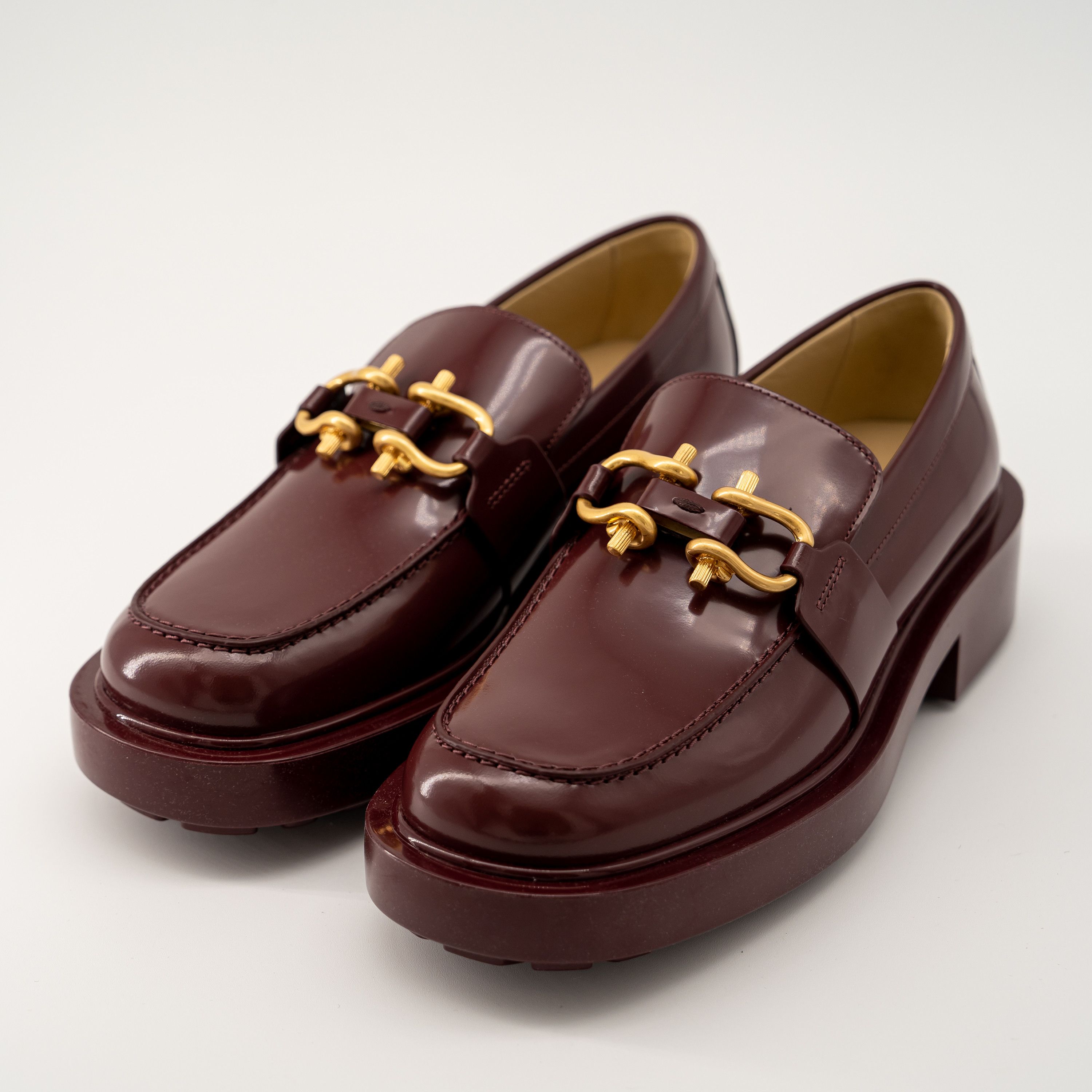 Bottega Veneta 40 10 us Bottega Veneta Monsieur Chunky Loafers Burgundy Size US 10 / IT 40 - 1 Thumbnail