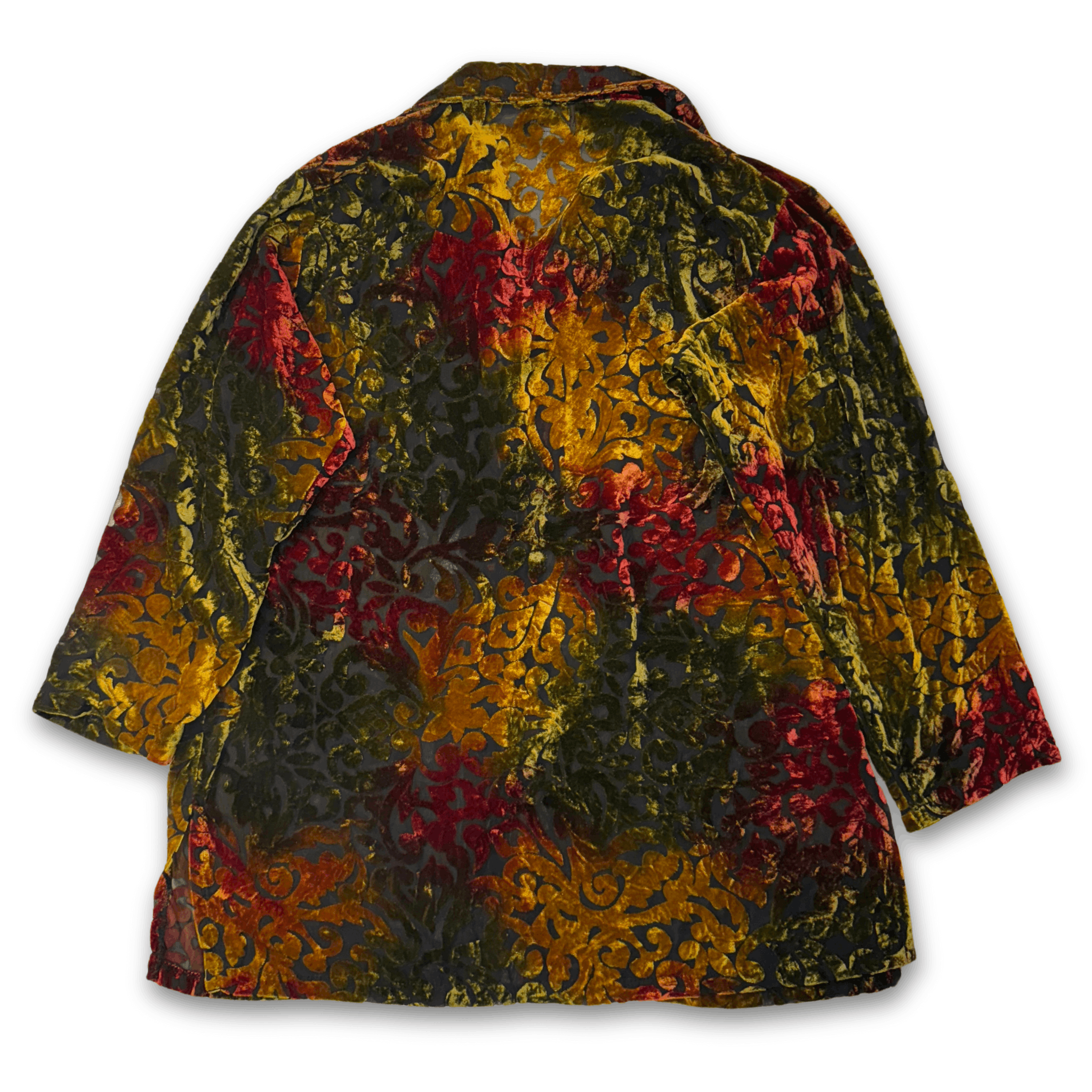 Vintage Vintage Sheer Button Up w/ Velvet Detailing | Women's Small Size S / US 4 / IT 40 - 3 Thumbnail